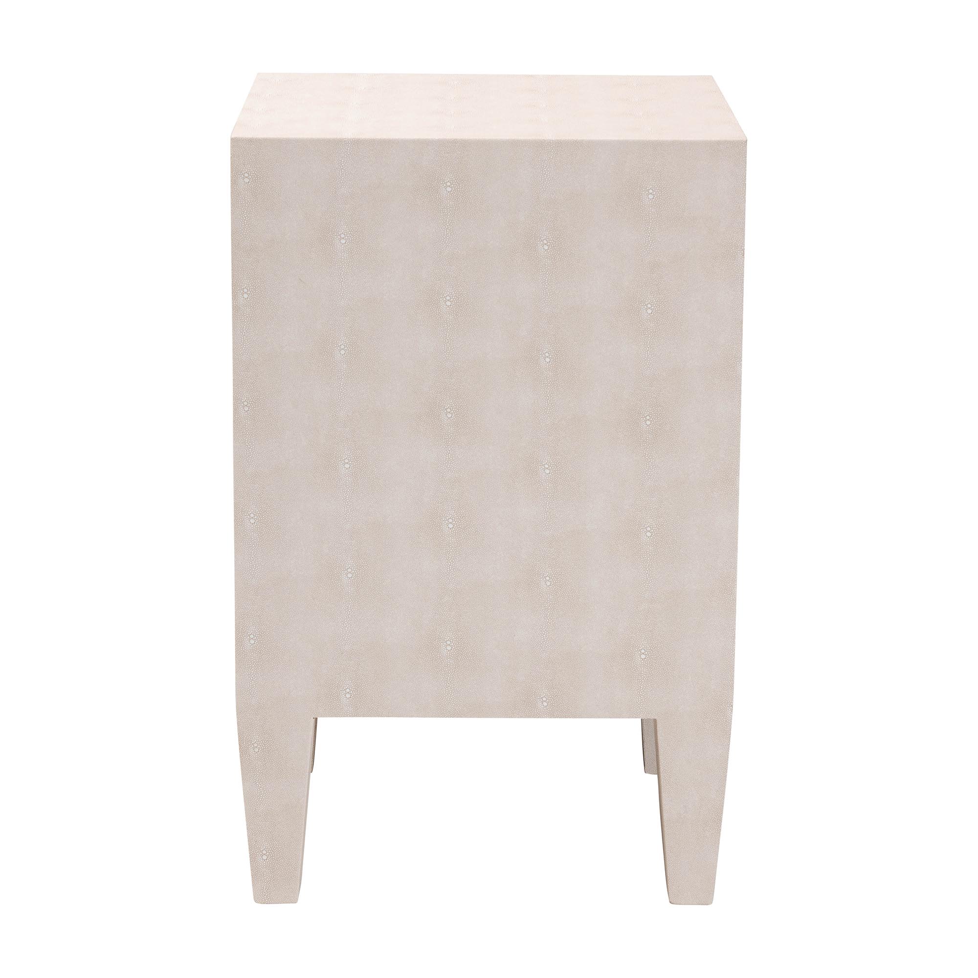 Baxton Studio Leyna Modern Beige Faux Shagreen 3-Drawer End Table