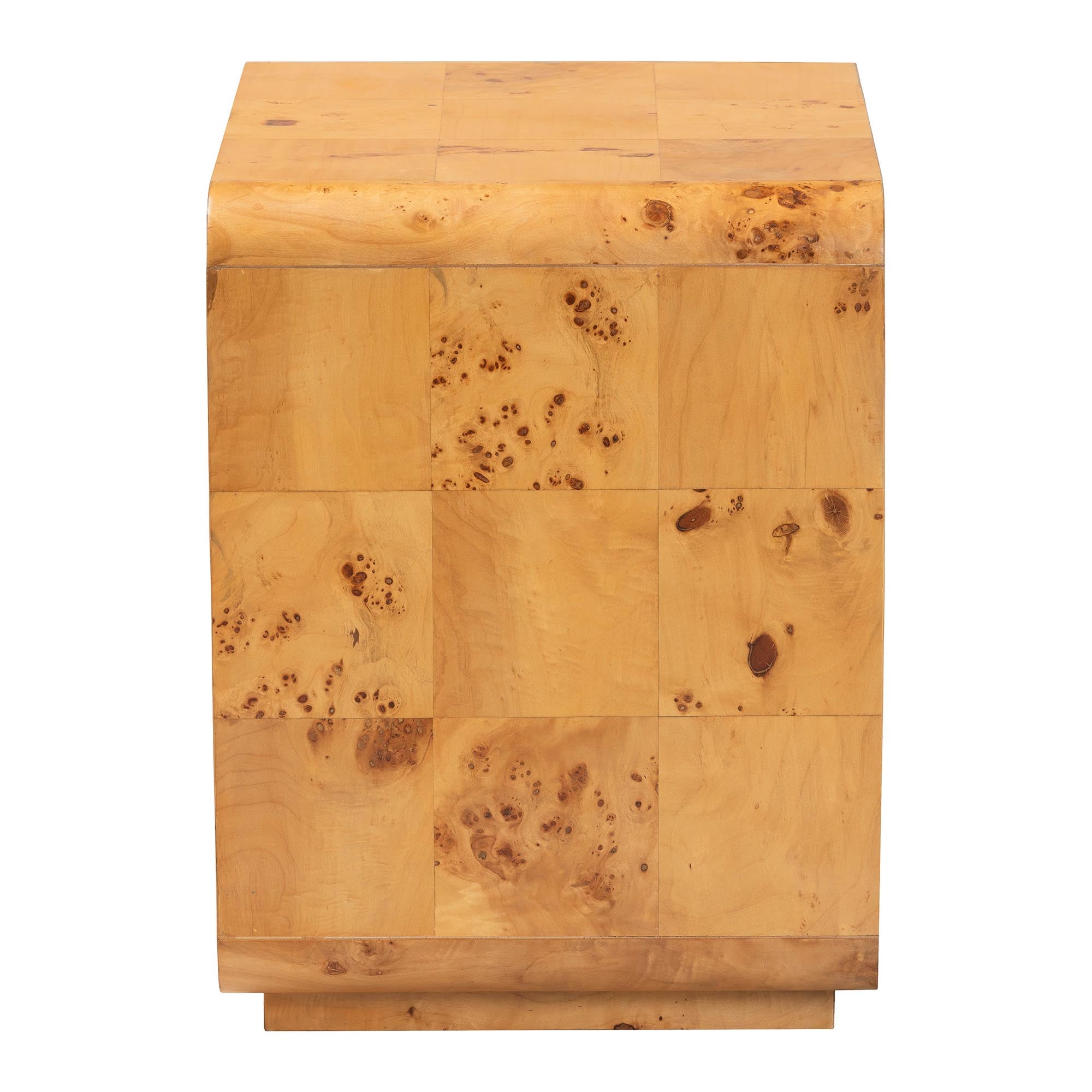bali & pari Netra Modern and Contemporary Natural Real Burl Wood 1-Drawer Nightstand