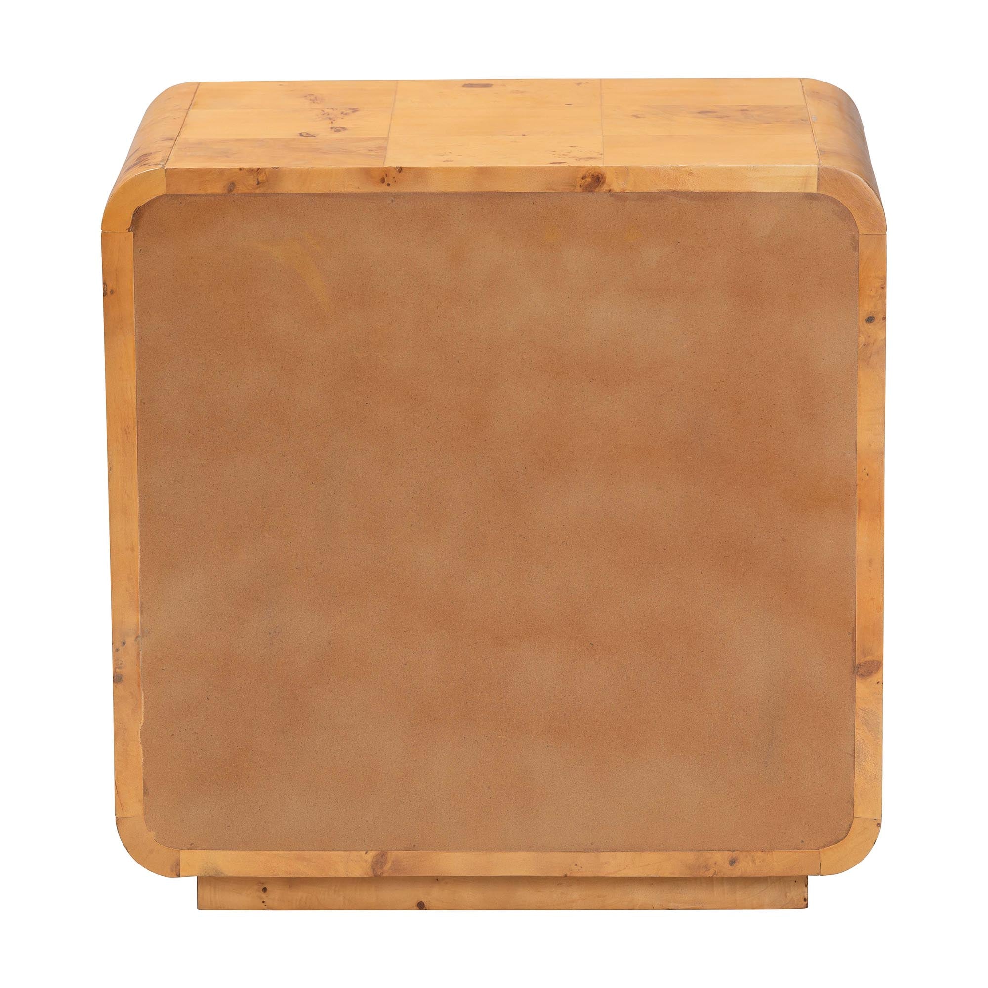 bali & pari Netra Modern and Contemporary Natural Real Burl Wood 1-Drawer Nightstand