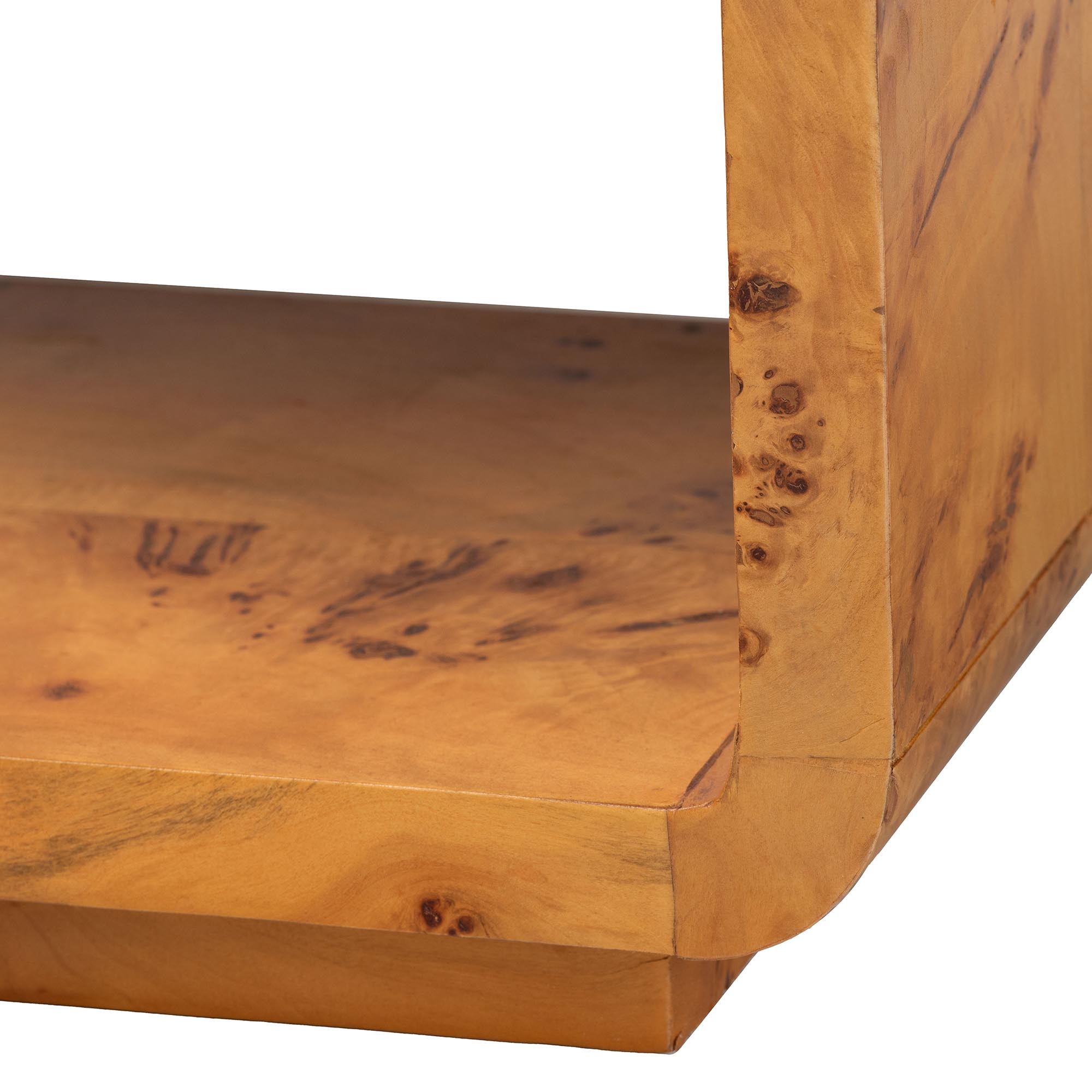 bali & pari Netra Modern and Contemporary Natural Real Burl Wood Console Table