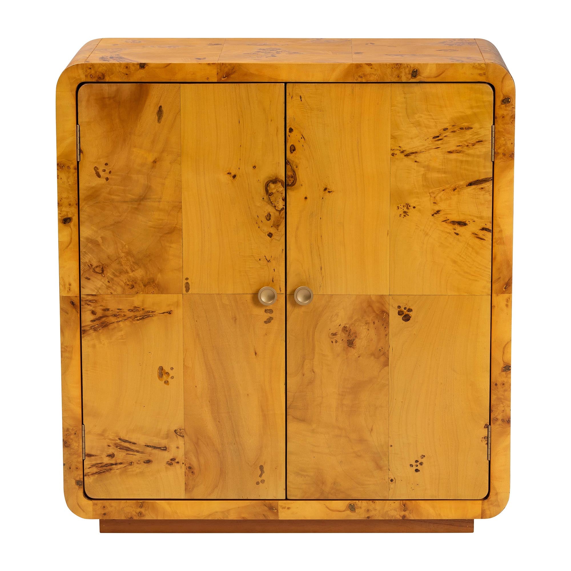 bali & pari Netra Modern and Contemporary Natural Real Burl Wood Storage Cabinet