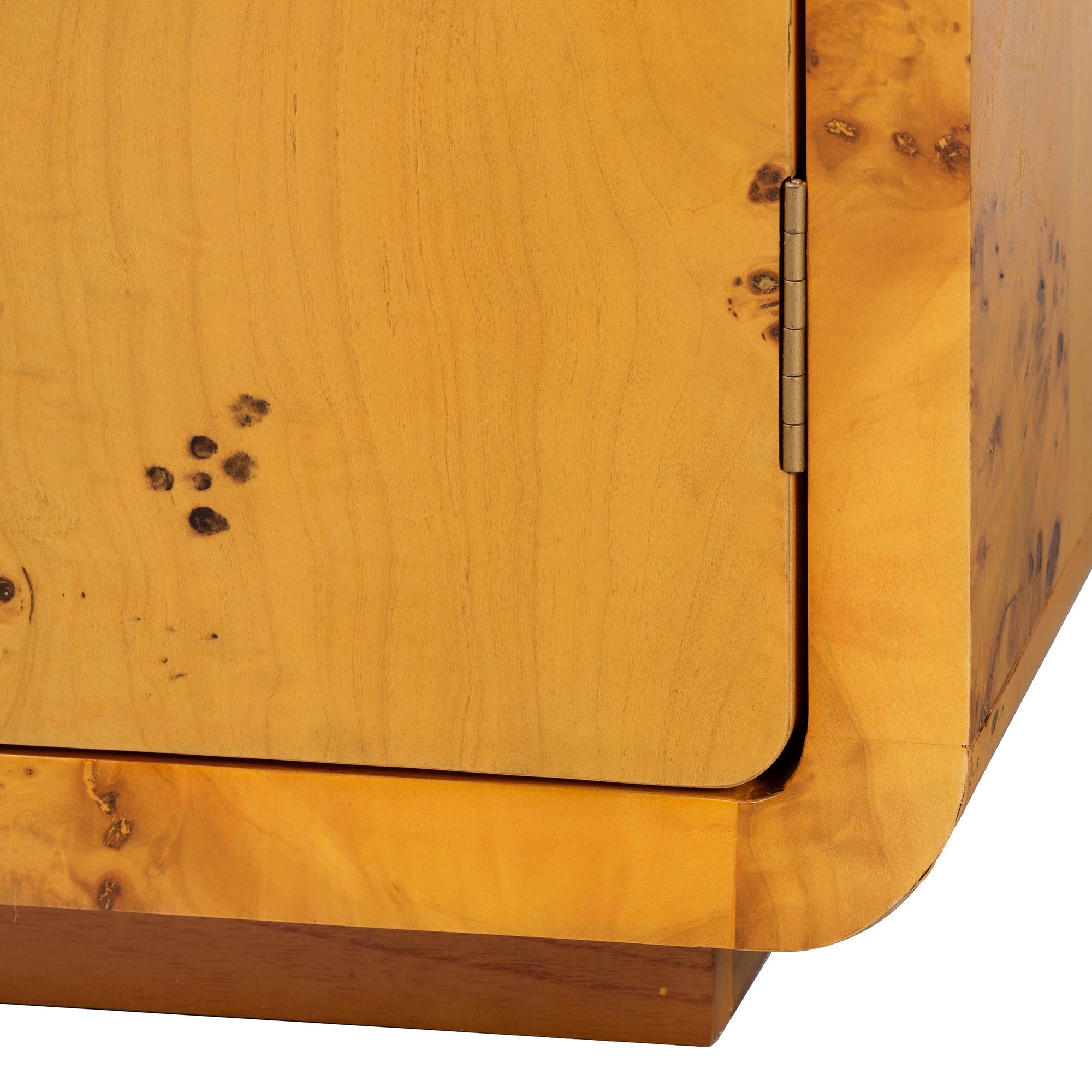 bali & pari Netra Modern and Contemporary Natural Real Burl Wood Storage Cabinet