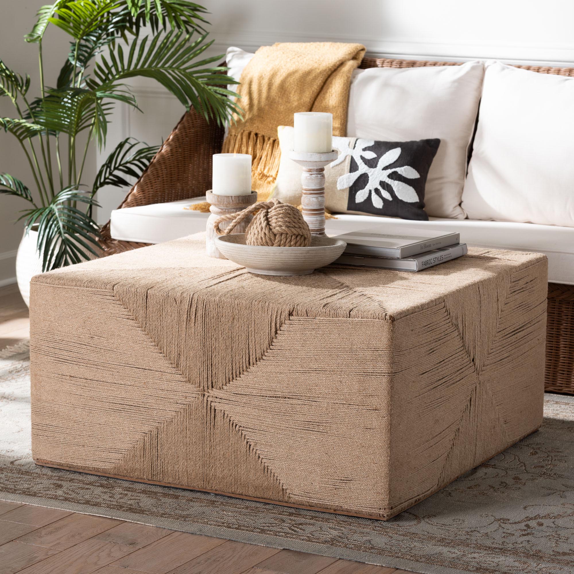 bali & pari Nakita Japandi Natural Jute Coffee Table