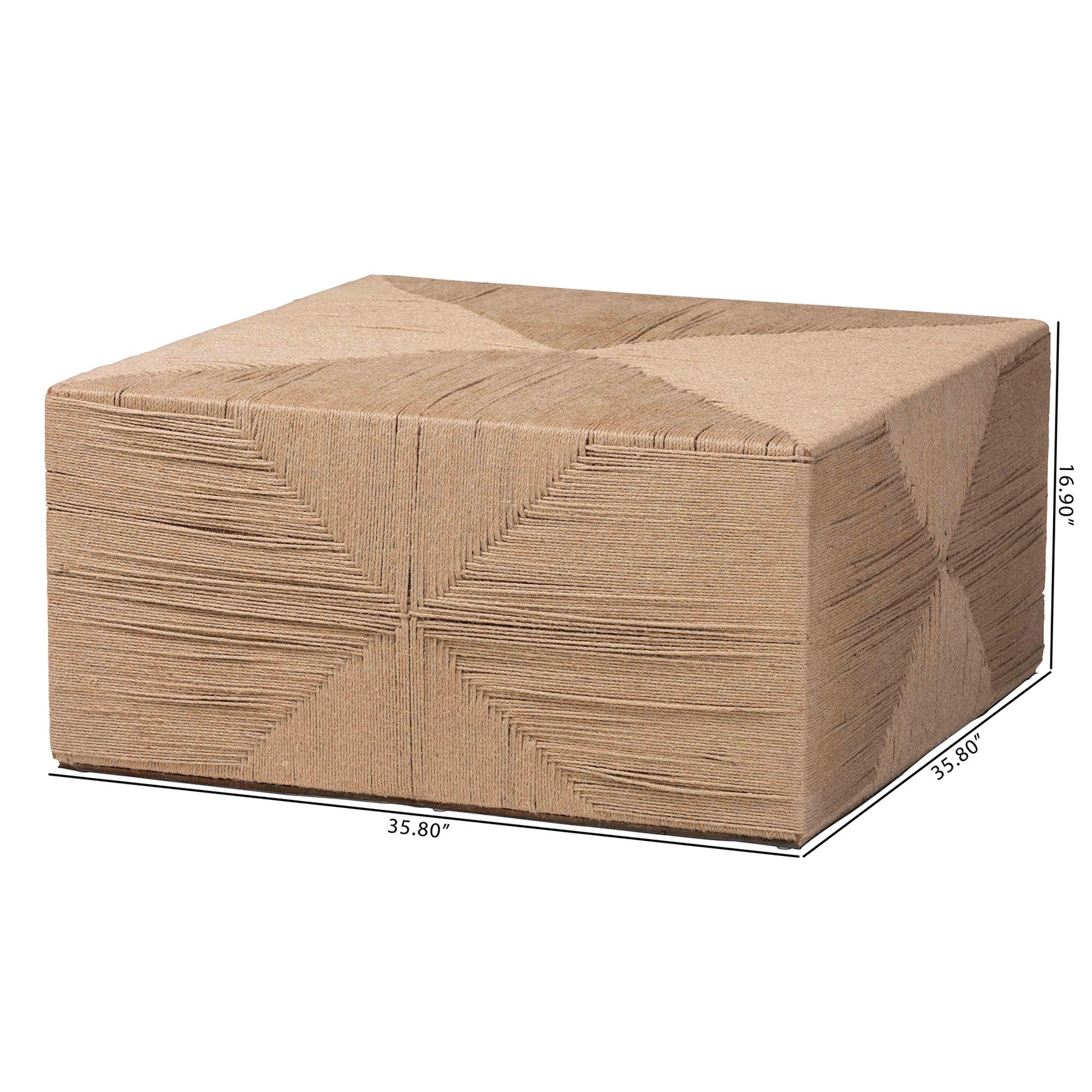 bali & pari Nakita Japandi Natural Jute Coffee Table