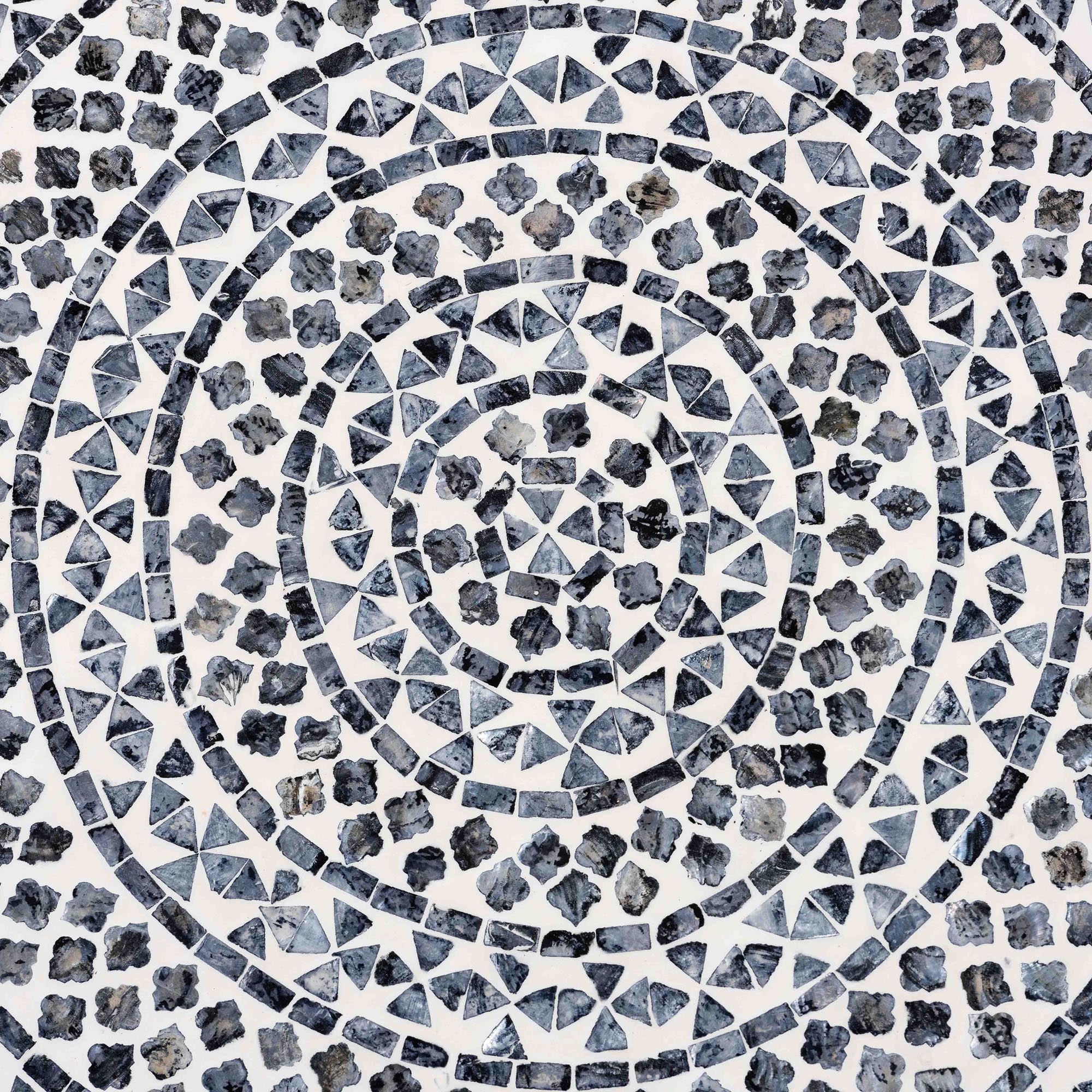 bali & pari Idra Coastal Black and White Mother of Pearl Capiz Shell Coffee Table
