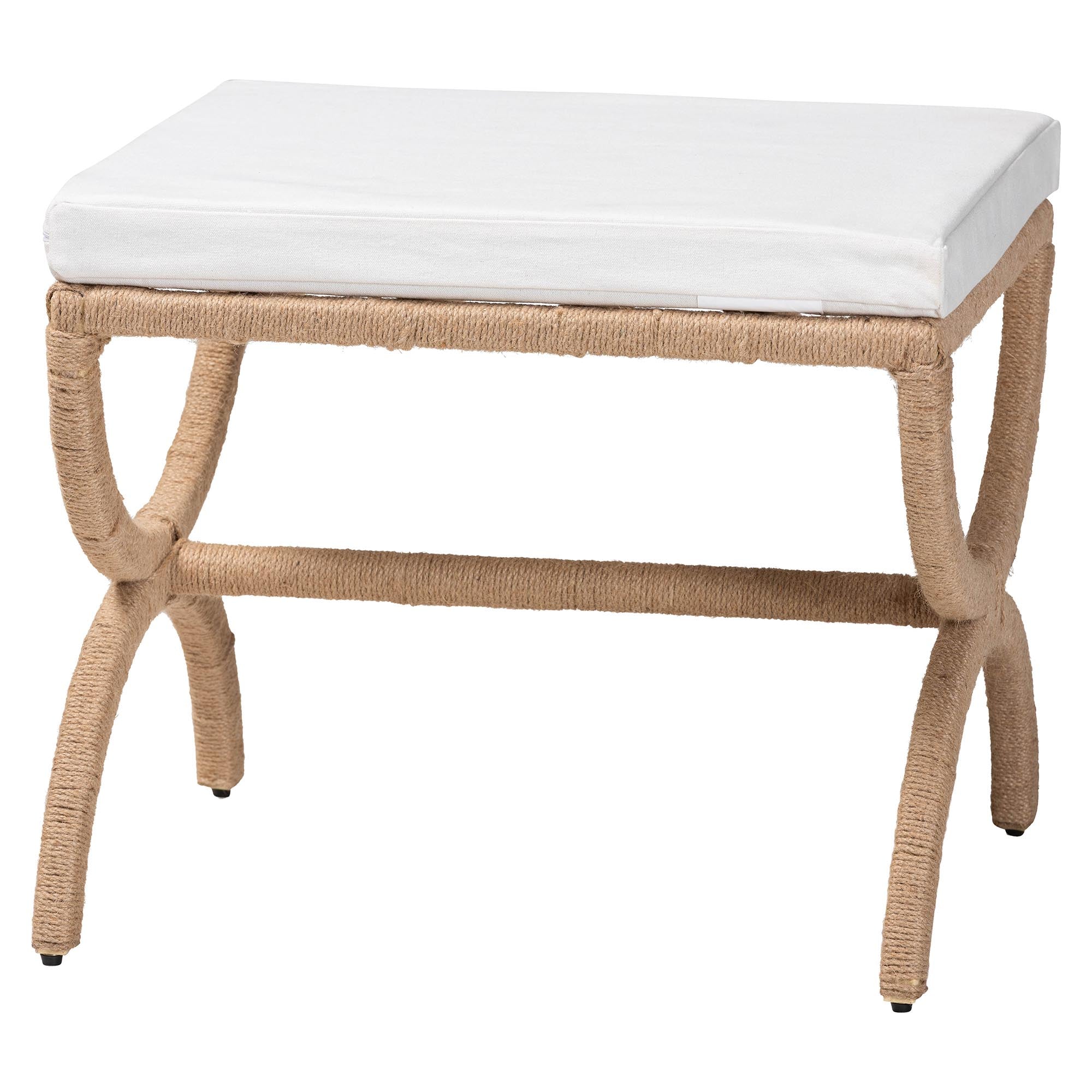 bali & pari Maliyah Japandi Natural Jute Ottoman