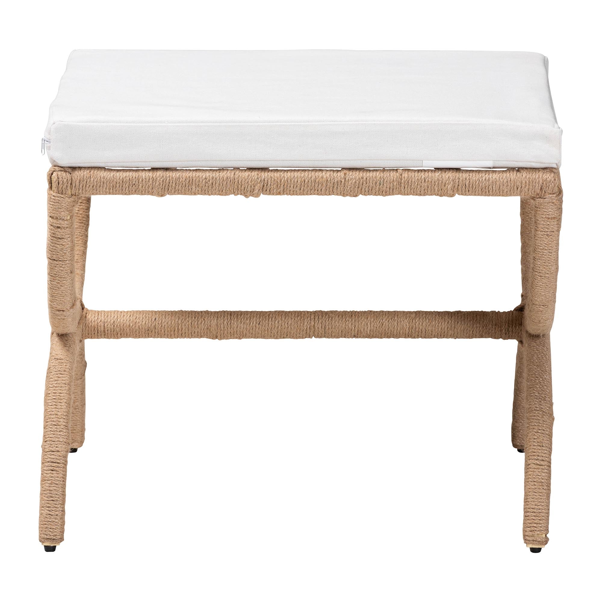 bali & pari Maliyah Japandi Natural Jute Ottoman
