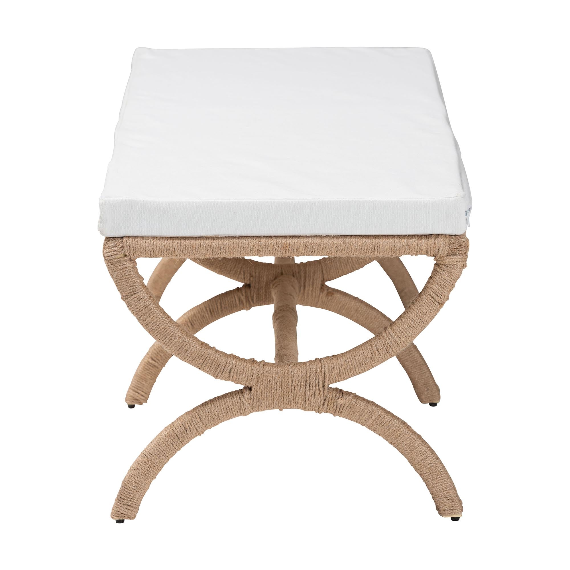 bali & pari Maliyah Japandi Natural Jute Accent Bench