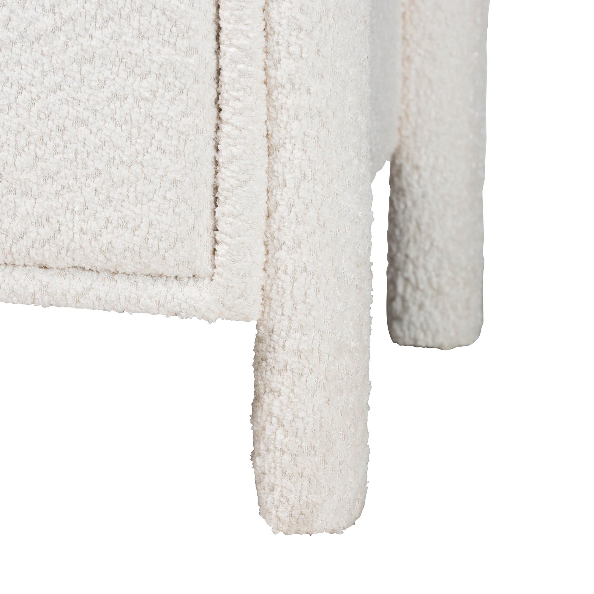Baxton Studio Laria Modern White Teddy-Bear Fabric 2-Drawer Nightstand