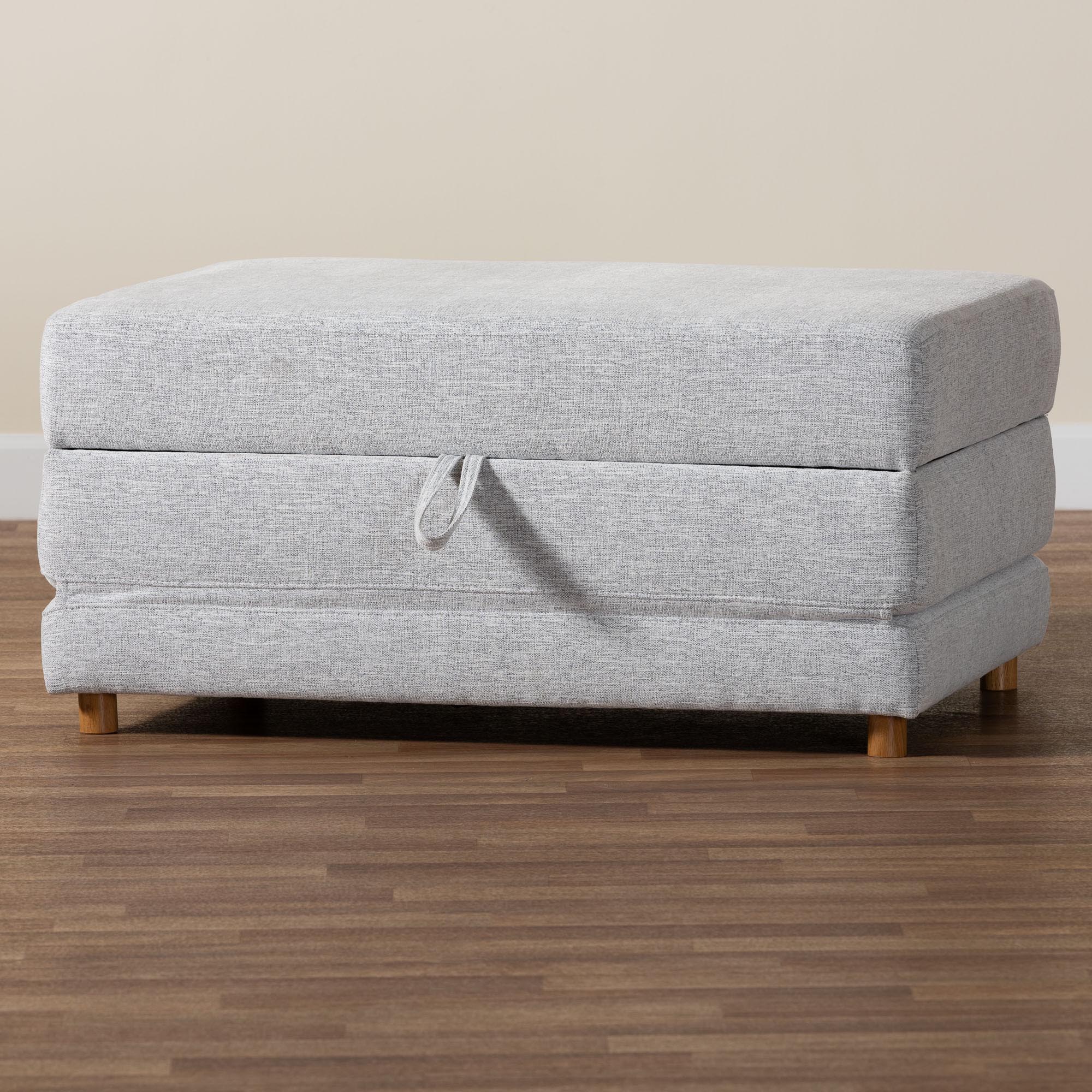 Baxton Studio Sabriel Modern Light Grey Fabric Convertible Sleeper Ottoman