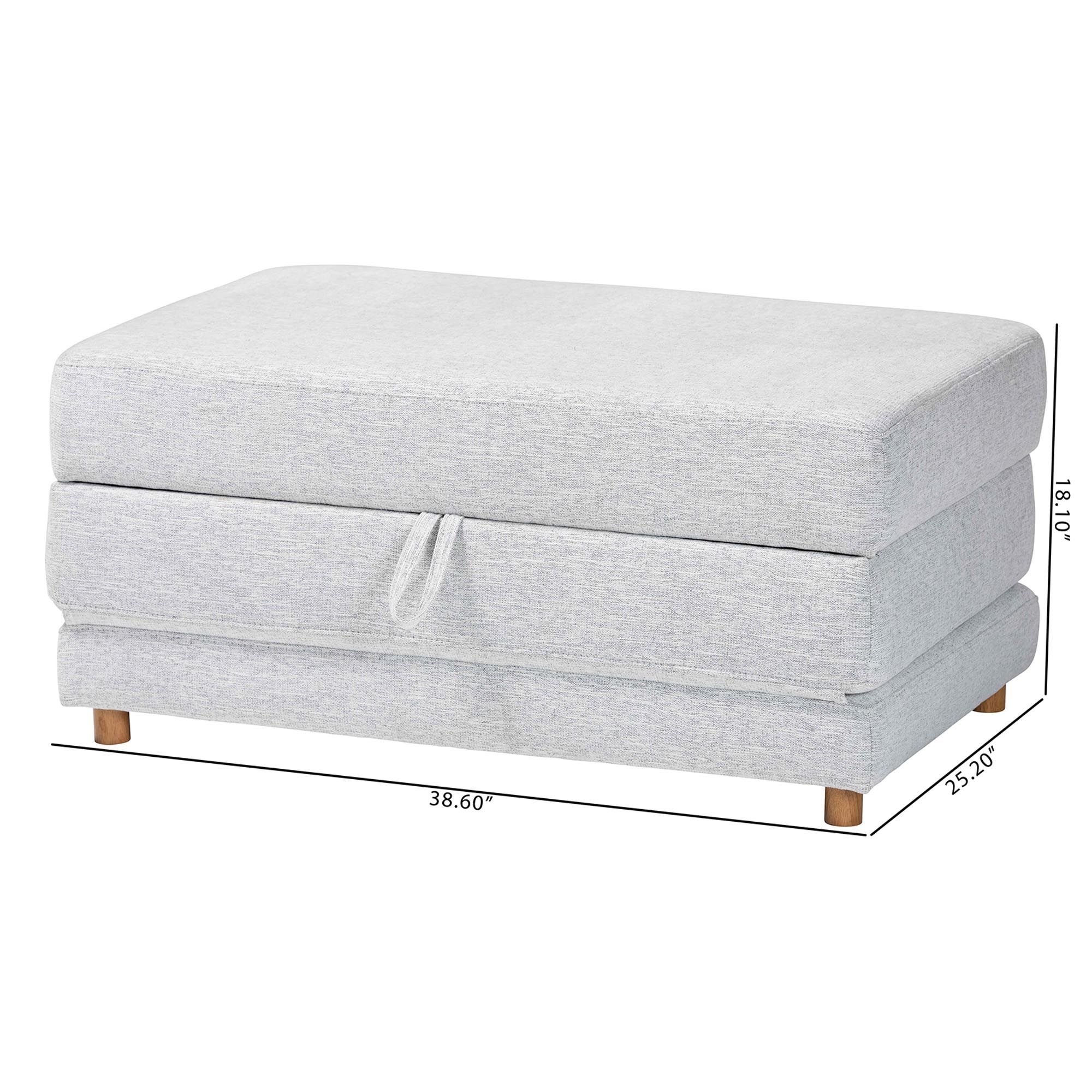 Baxton Studio Sabriel Modern Light Grey Fabric Convertible Sleeper Ottoman