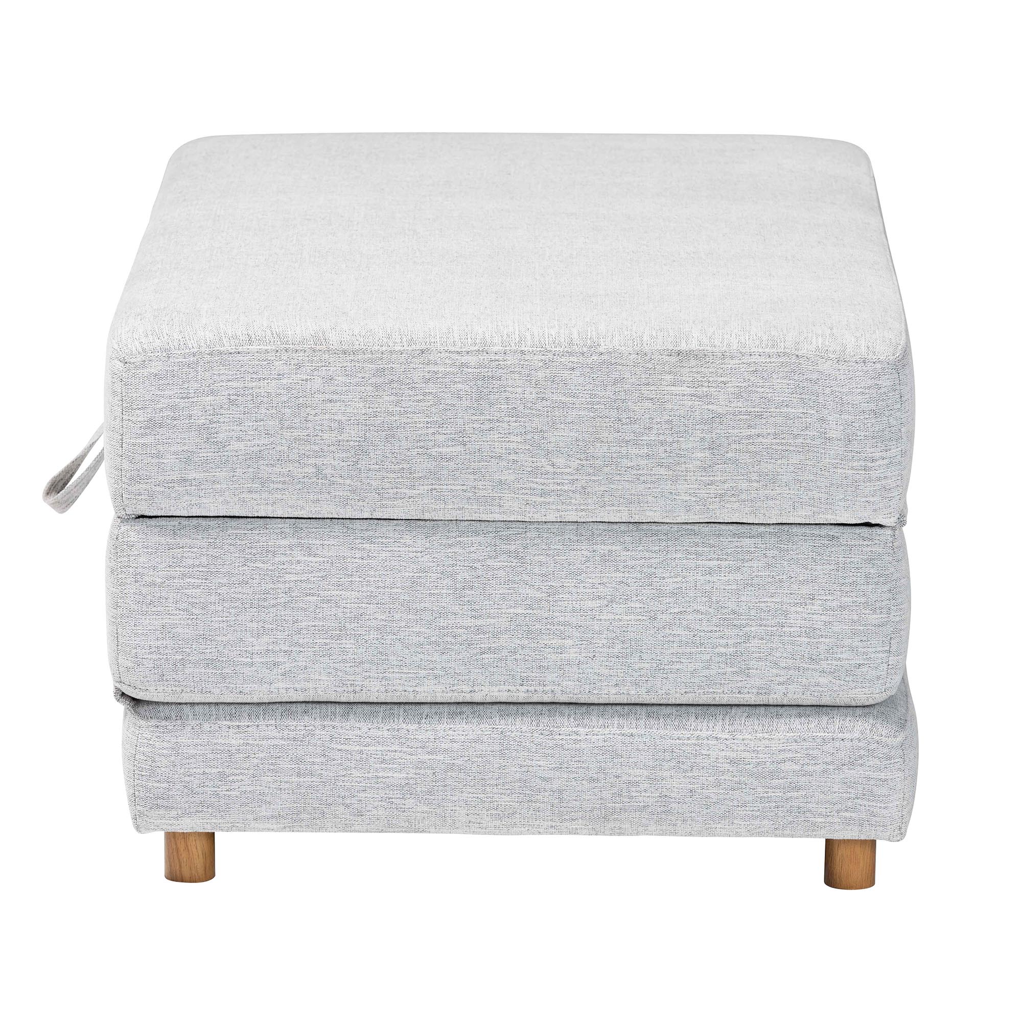 Baxton Studio Sabriel Modern Light Grey Fabric Convertible Sleeper Ottoman