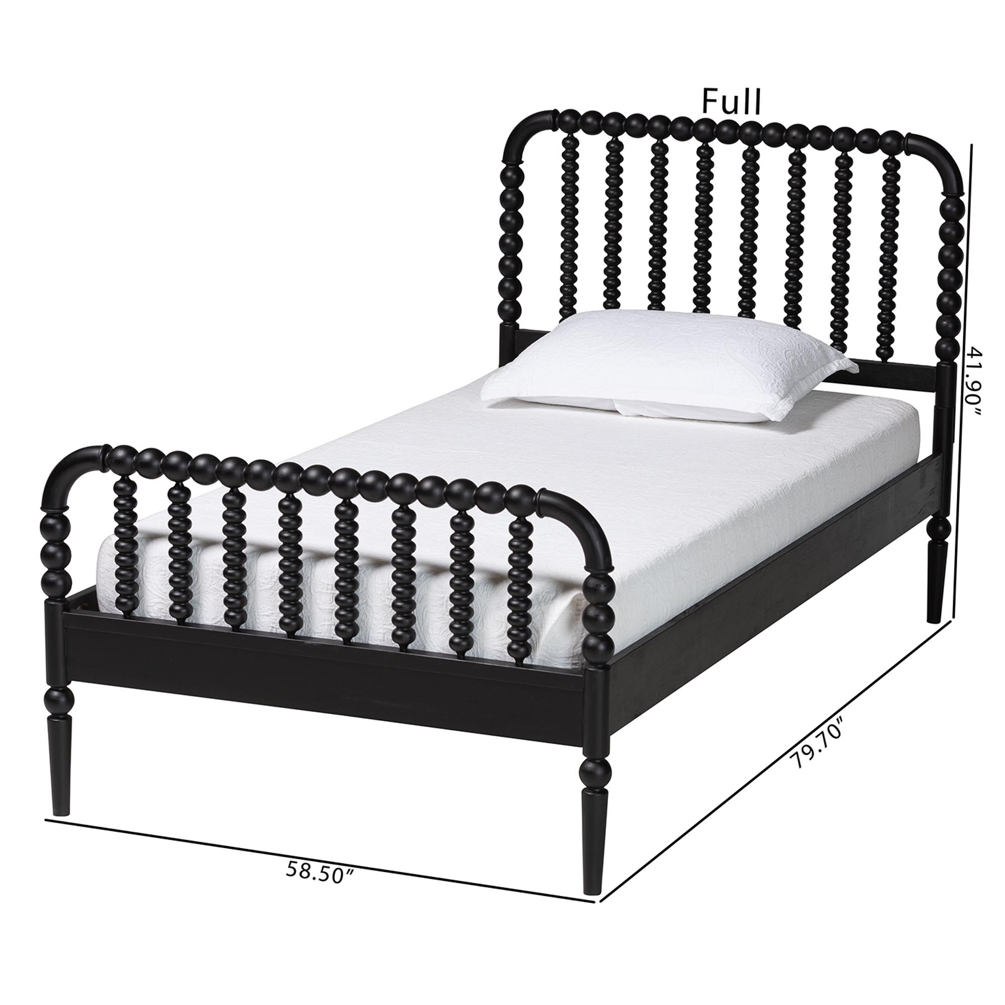 Baxton Studio Lucera Mid-Century Black Full Size Bobbin Bed