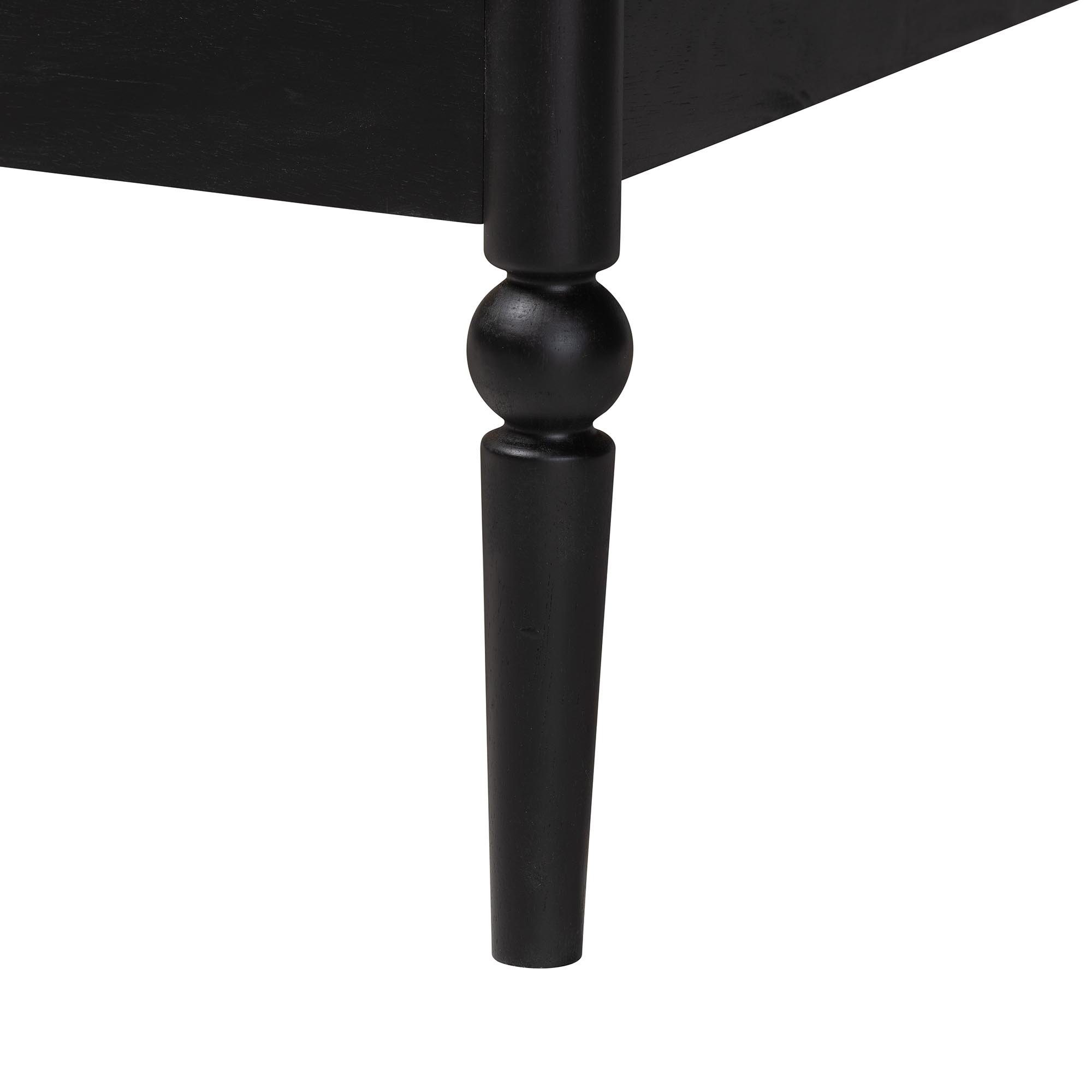 Baxton Studio Lucera Mid-Century Black Full Size Bobbin Bed