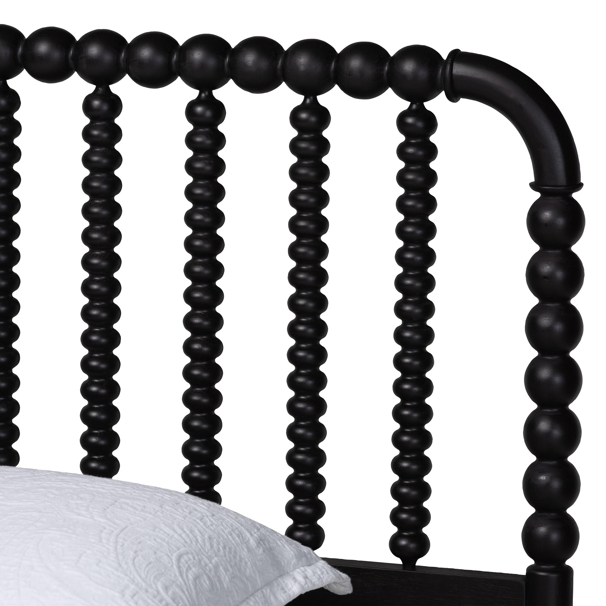 Baxton Studio Lucera Mid-Century Black Twin Size 3-Piece Bobbin Bedroom Set