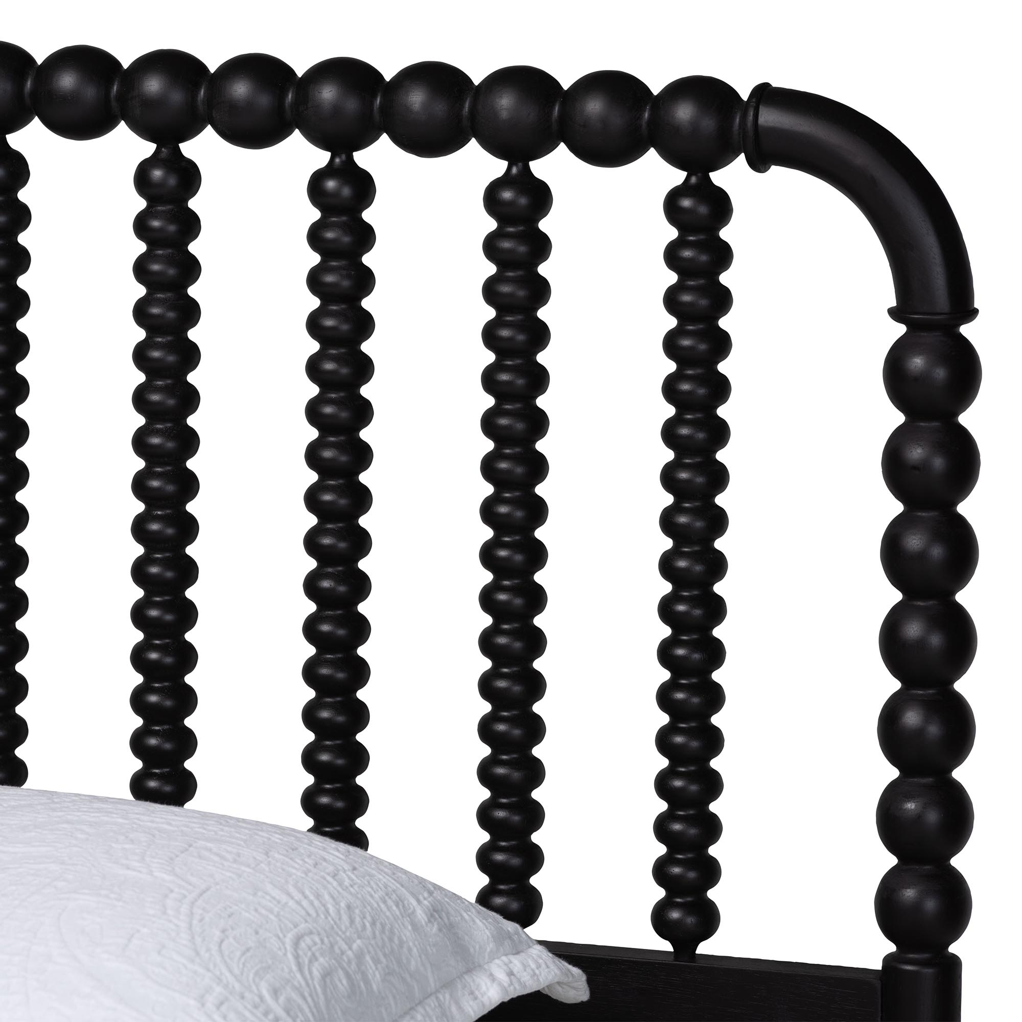 Baxton Studio Lucera Mid-Century Black Twin Size 5-Piece Bobbin Bedroom Set