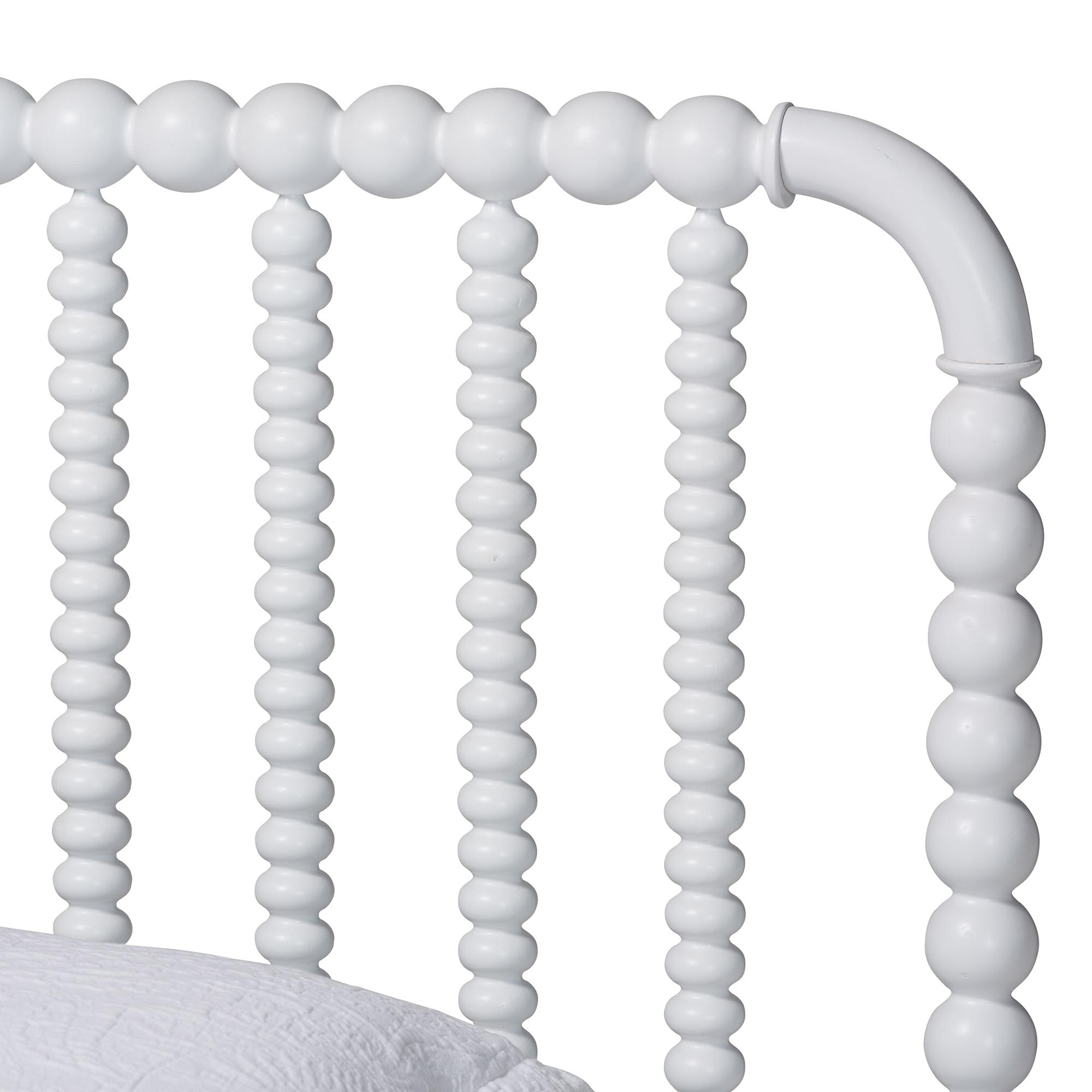 Baxton Studio Lucera Mid-Century White Twin Size 5-Piece Bobbin Bedroom Set