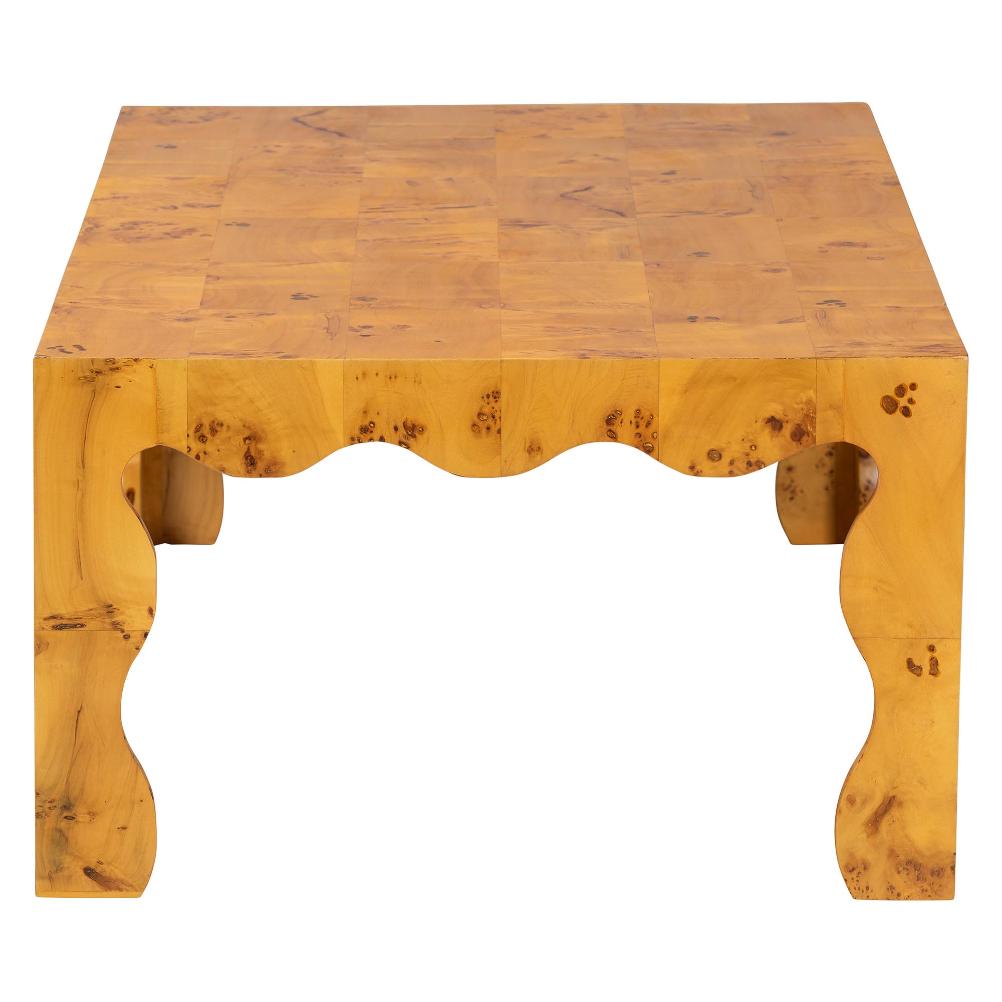 bali & pari Huxley Modern and Contemporary Natural Real Burl Wood Coffee Table