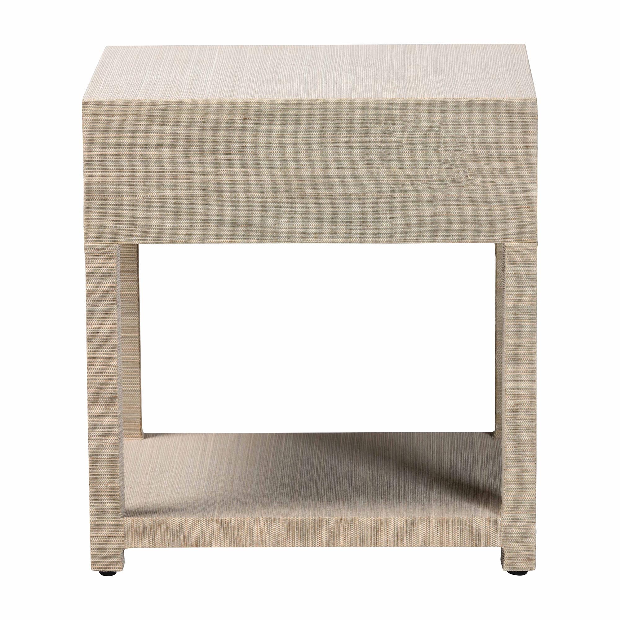 bali & pari Nata Bohemian Woven Natural Grasscloth 1-Drawer Nightstand