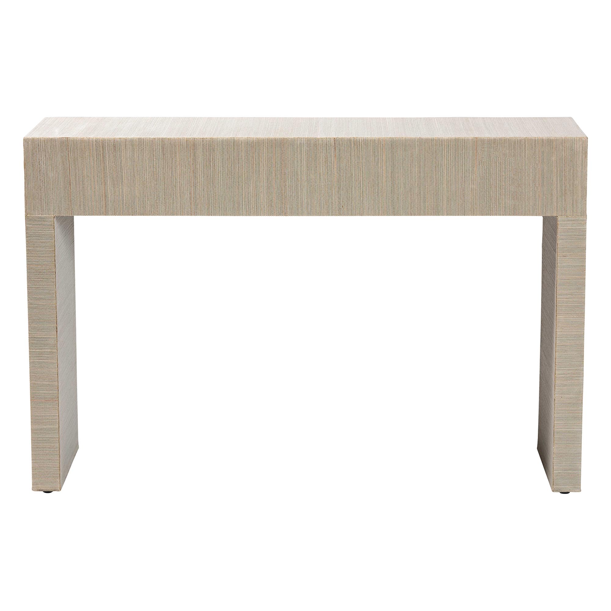 bali & pari Cielo Bohemian Woven Natural Grasscloth 3-Drawer Console Table