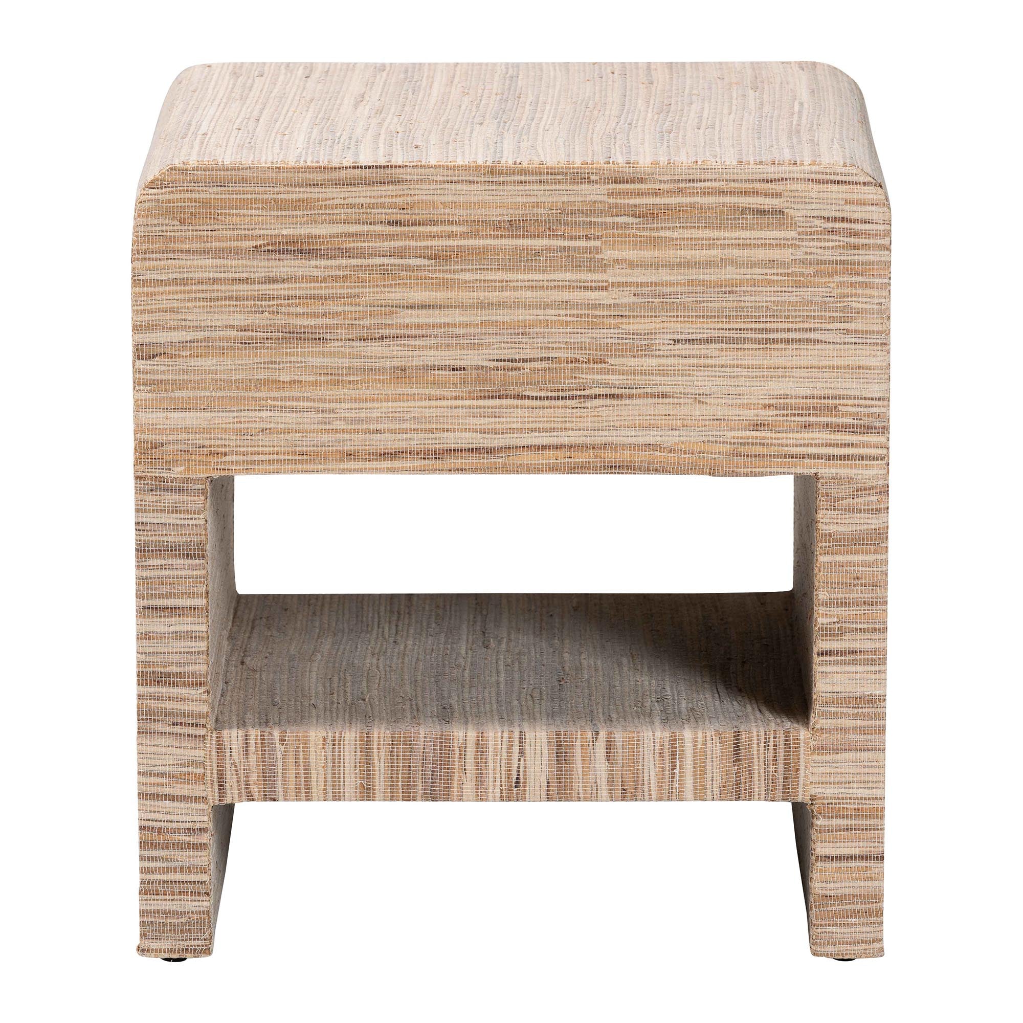 bali & pari Callan Bohemian Woven Natural Grasscloth 1-Drawer Nightstand