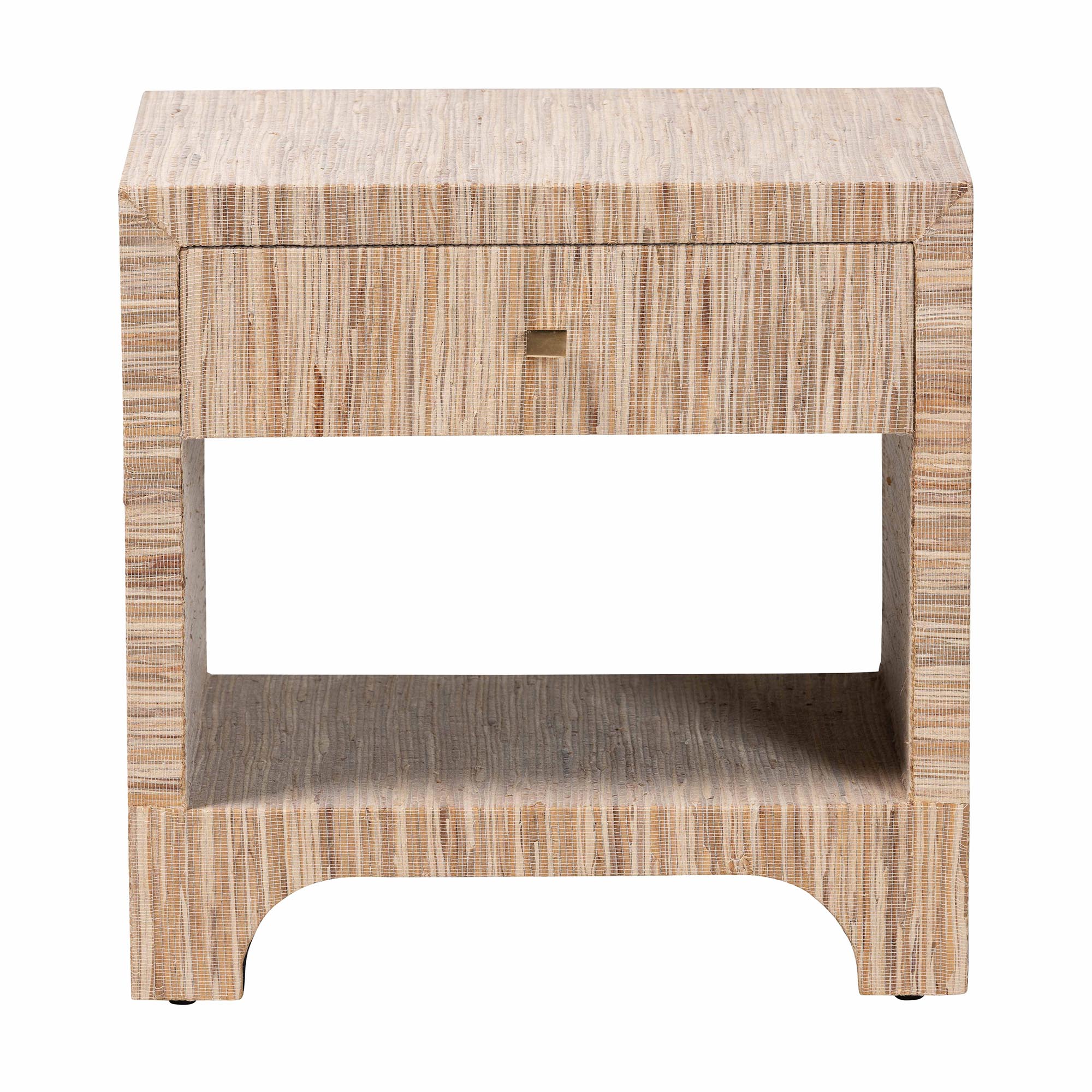 bali & pari Julia Bohemian Woven Natural Grasscloth 1-Drawer Nightstand