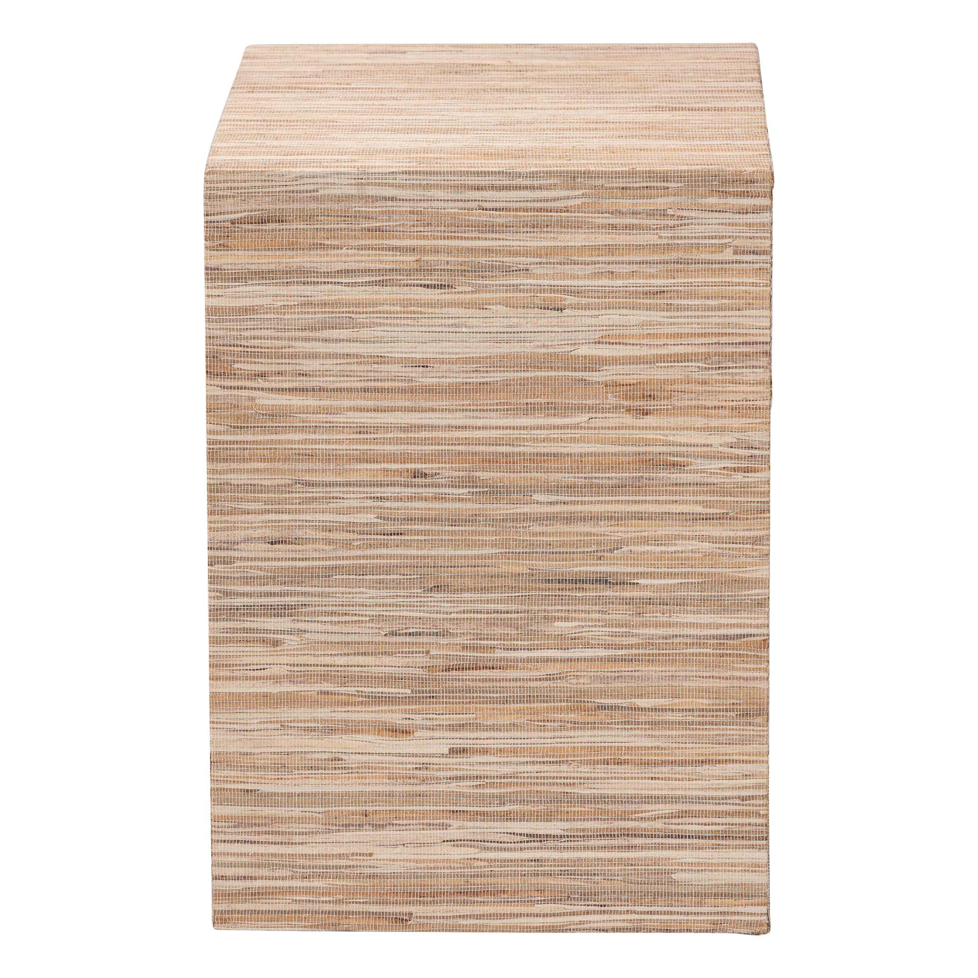 bali & pari Julia Bohemian Woven Natural Grasscloth 1-Drawer Nightstand
