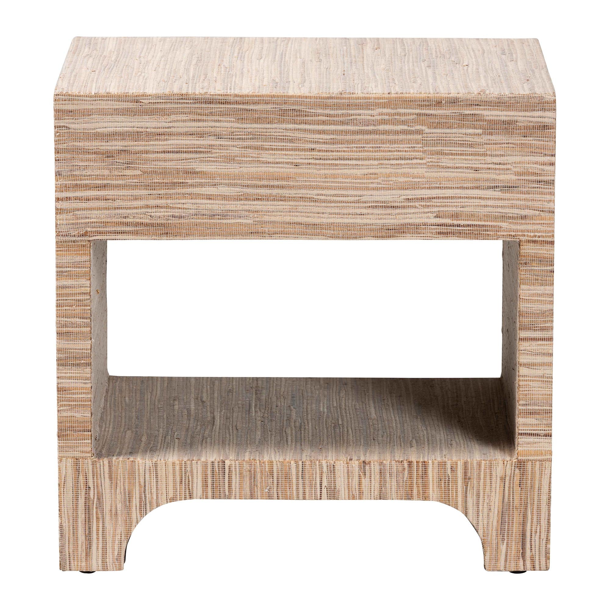 bali & pari Julia Bohemian Woven Natural Grasscloth 1-Drawer Nightstand
