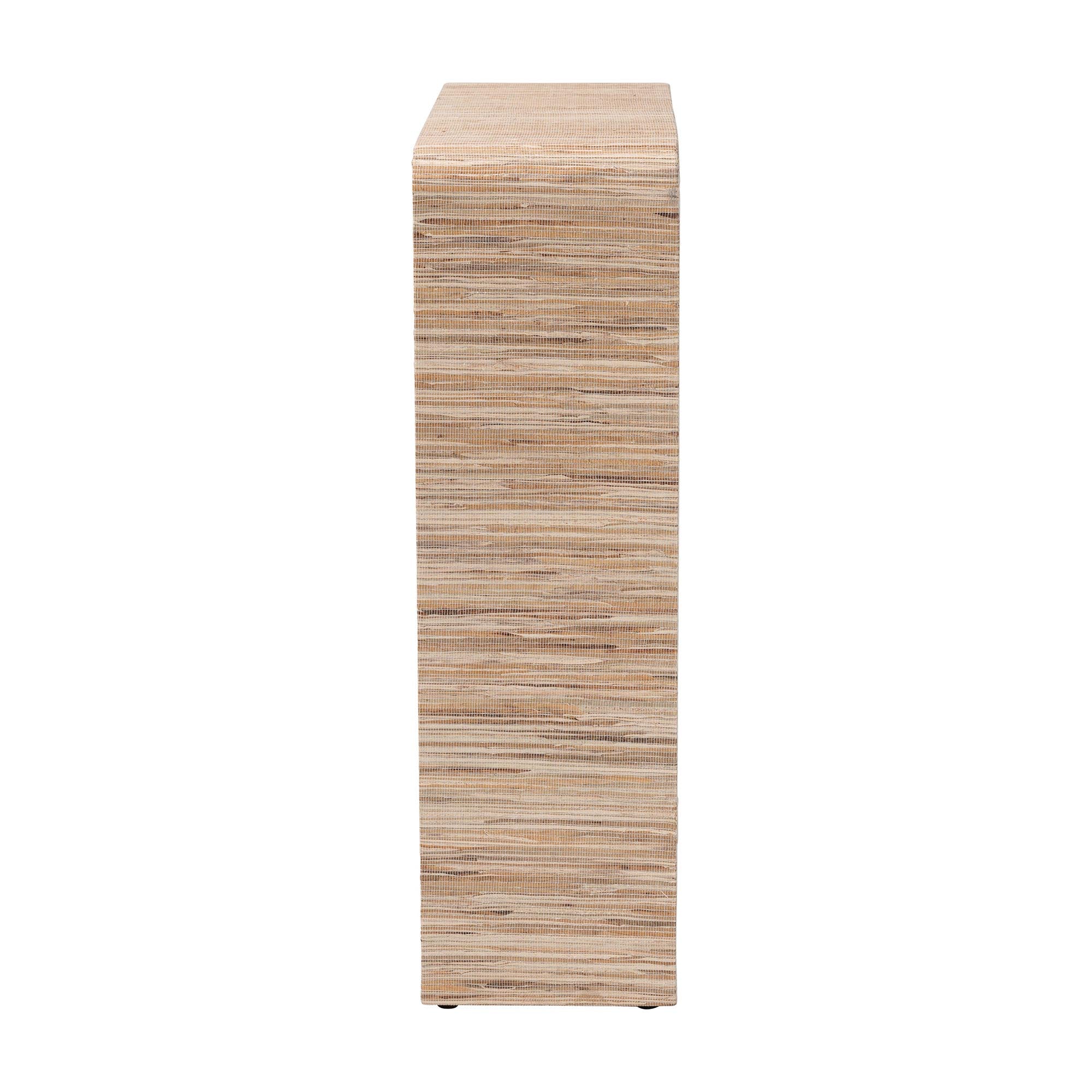 bali & pari Lucy Bohemian Woven Grasscloth Bookshelf