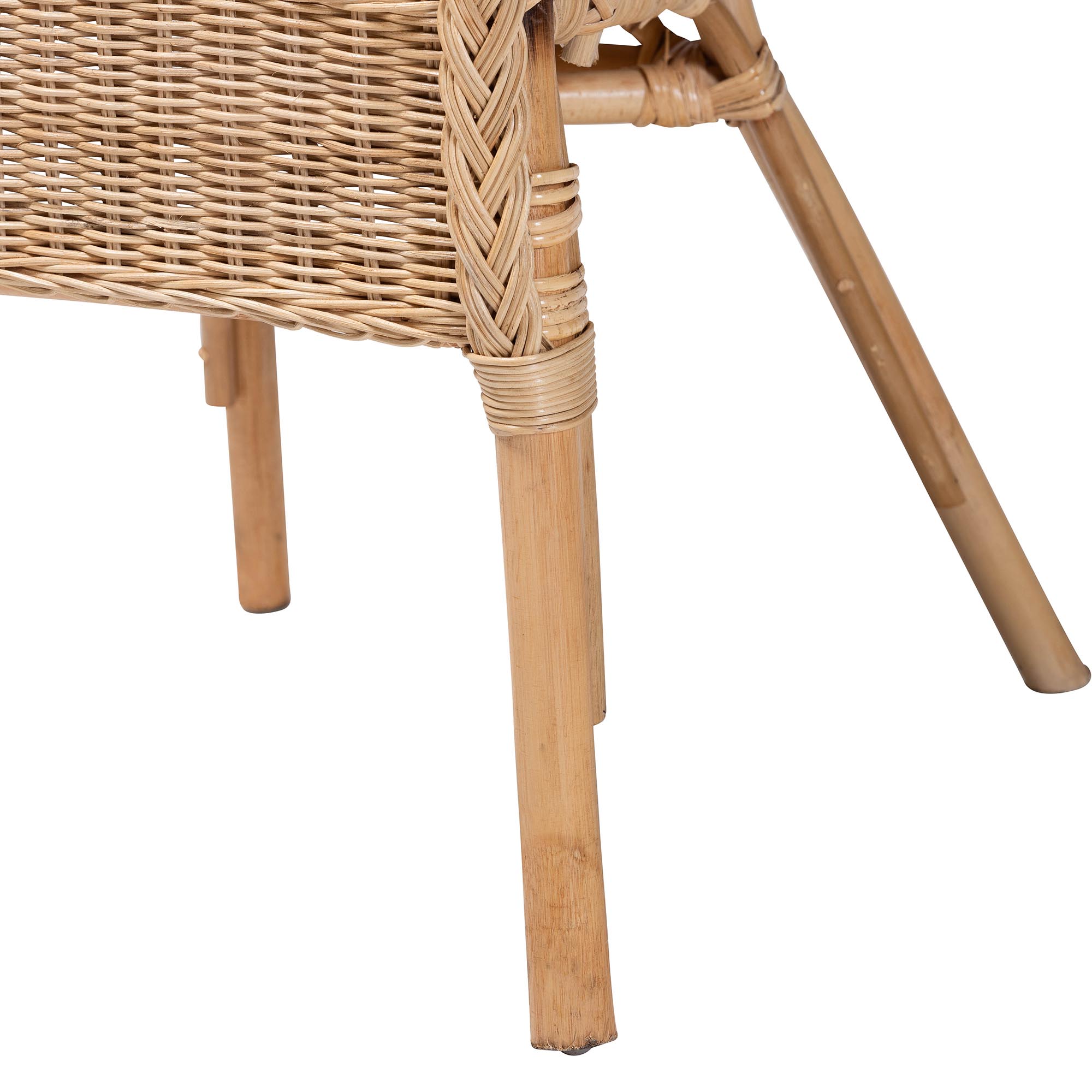 bali & pari Abbey Modern Bohemian Natural Rattan Dining Chair