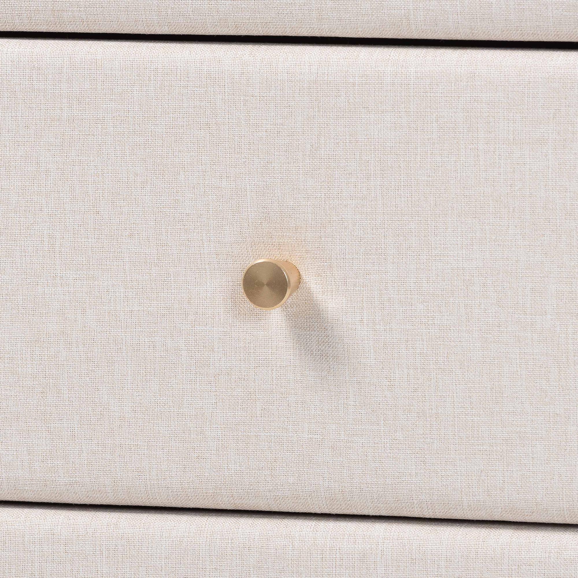 Baxton Studio Nikolai Mid-Century Beige Fabric and Wenge Brown Wood 6-Drawer Dresser
