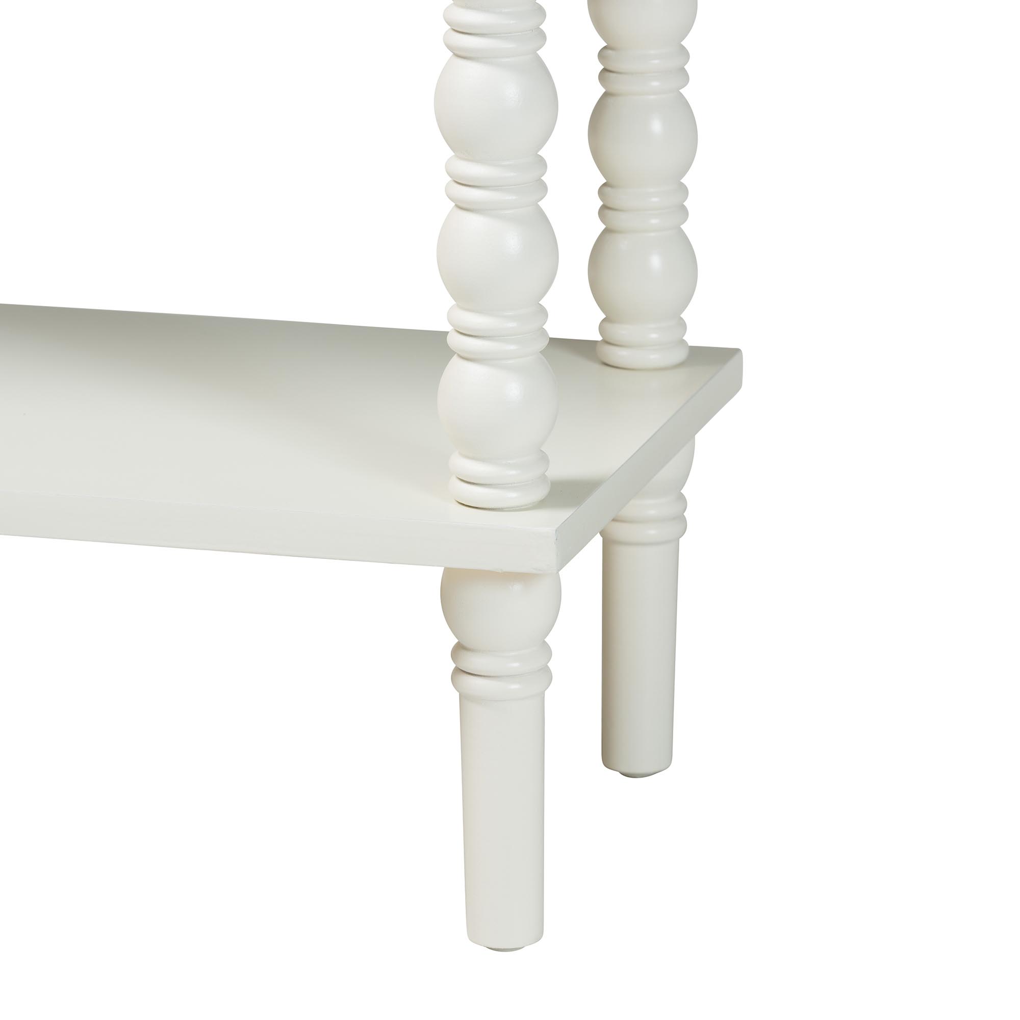 Baxton Studio Malinda Classic White Wood 2-Drawer Console Table with Spindle Legs