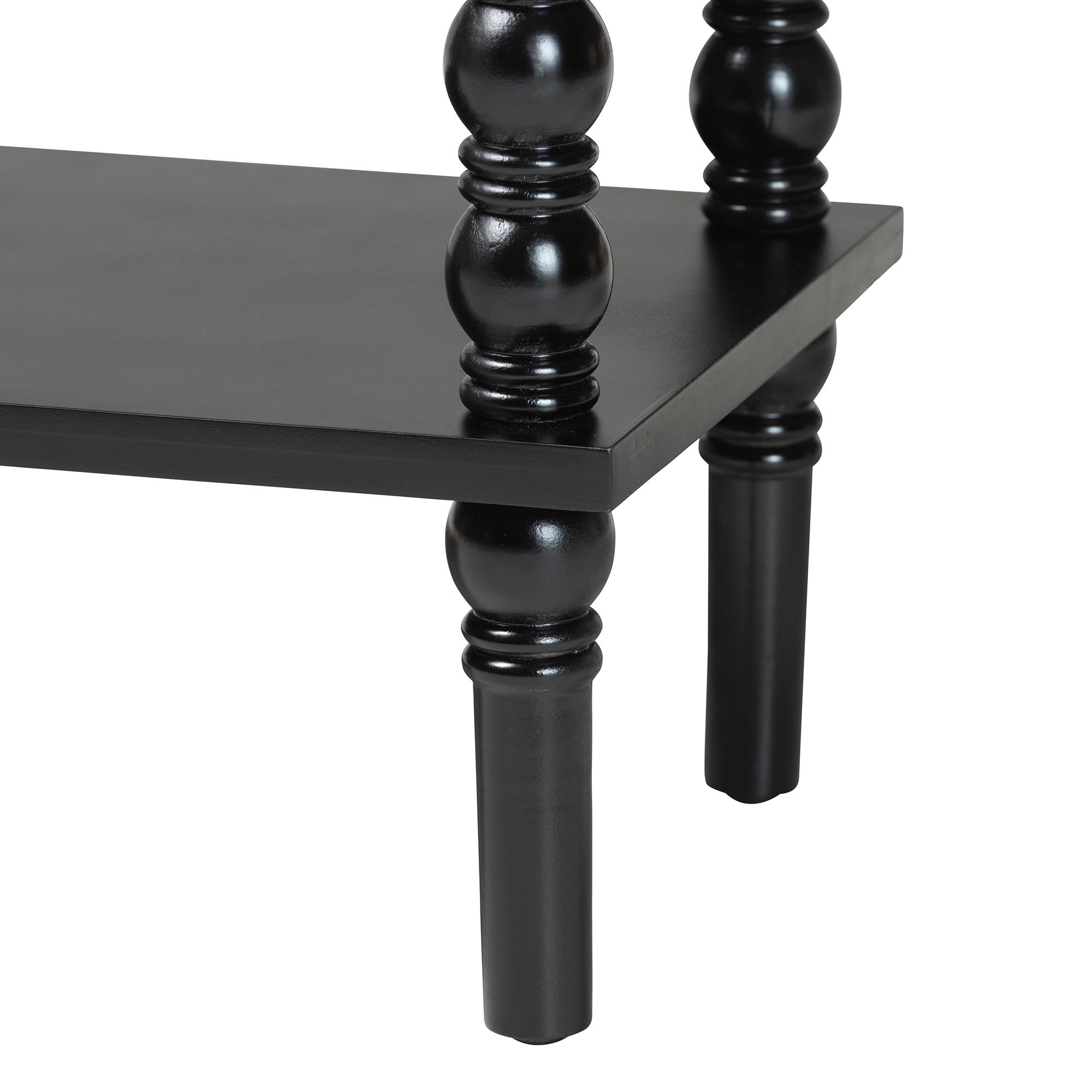 Baxton Studio Malinda Classic Black Wood 2-Drawer Console Table with Spindle Legs