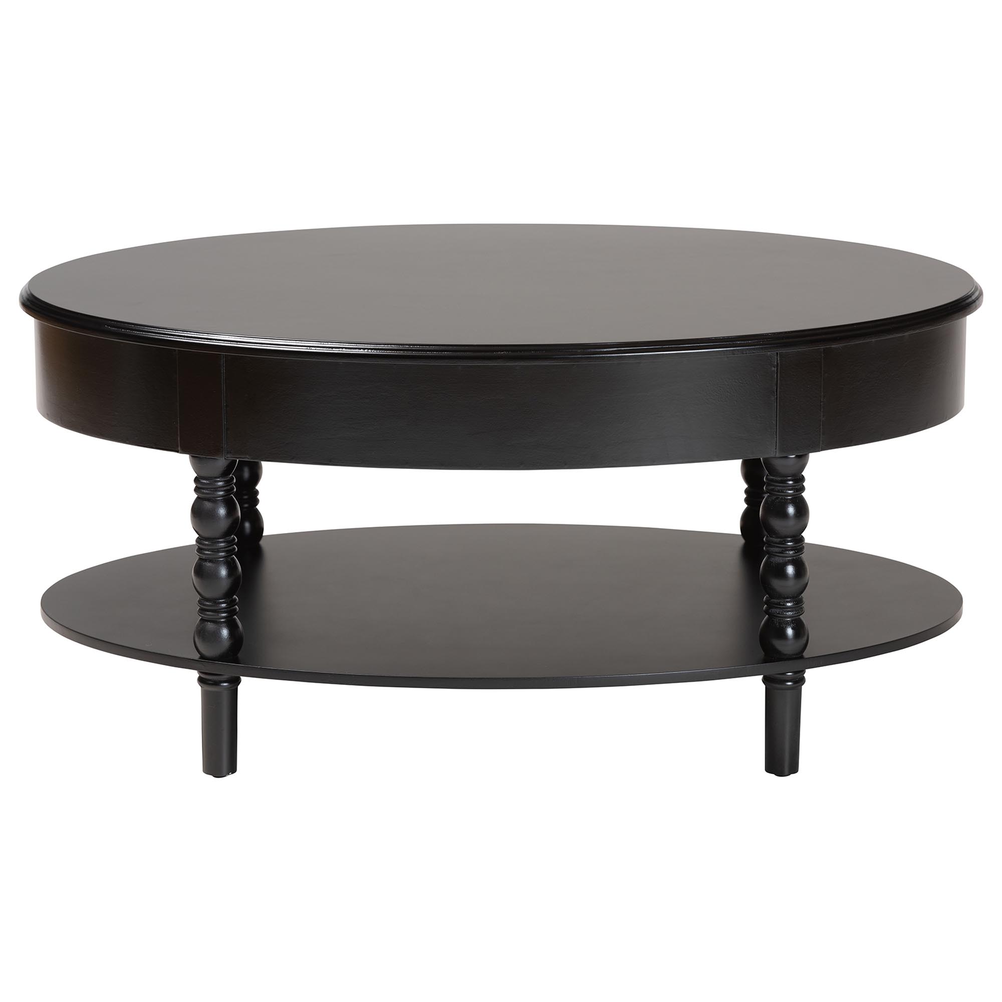 Baxton Studio Malinda Classic Black Wood 1-Drawer Coffee Table with Spindle Legs