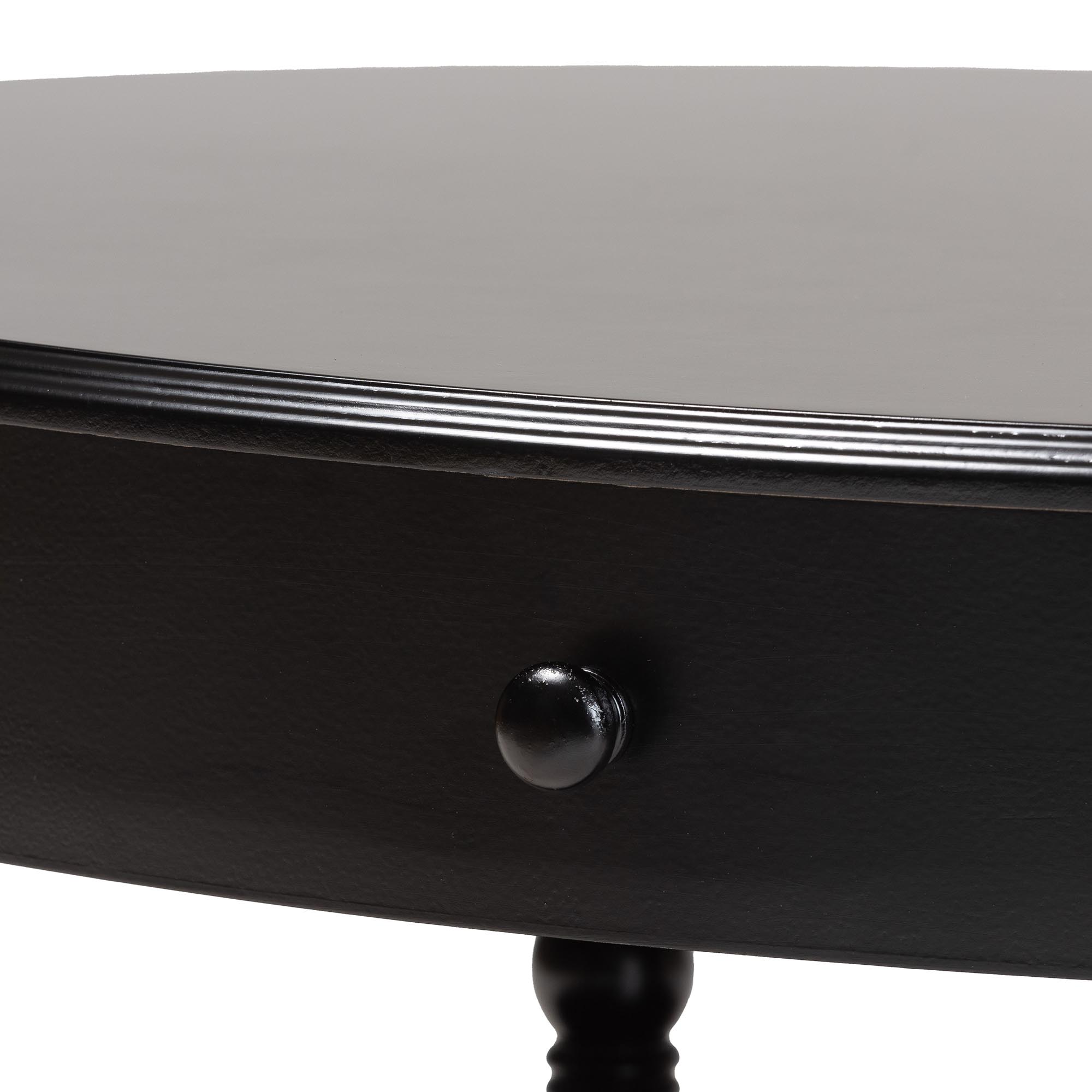 Baxton Studio Malinda Classic Black Wood 1-Drawer Coffee Table with Spindle Legs