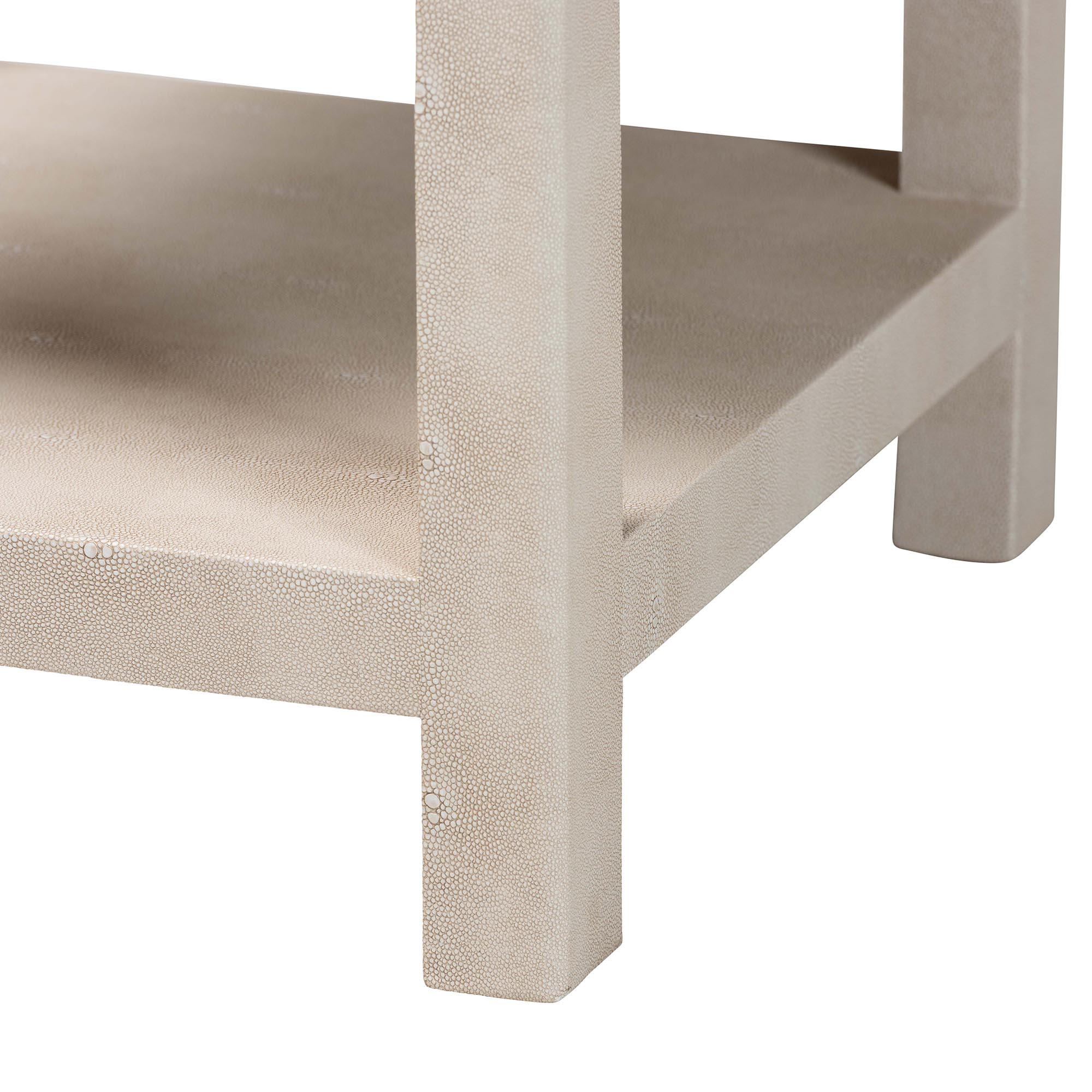 Baxton Studio Dansby Modern Beige Faux Shagreen 1-Drawer End Table