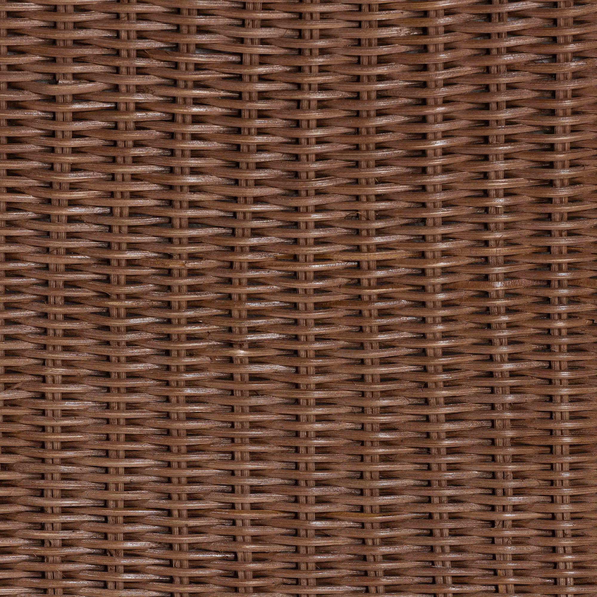 bali & pari Derris Bohemian Peanut Brown Braided Rattan 2-Piece Arm Chair and Footstool Set