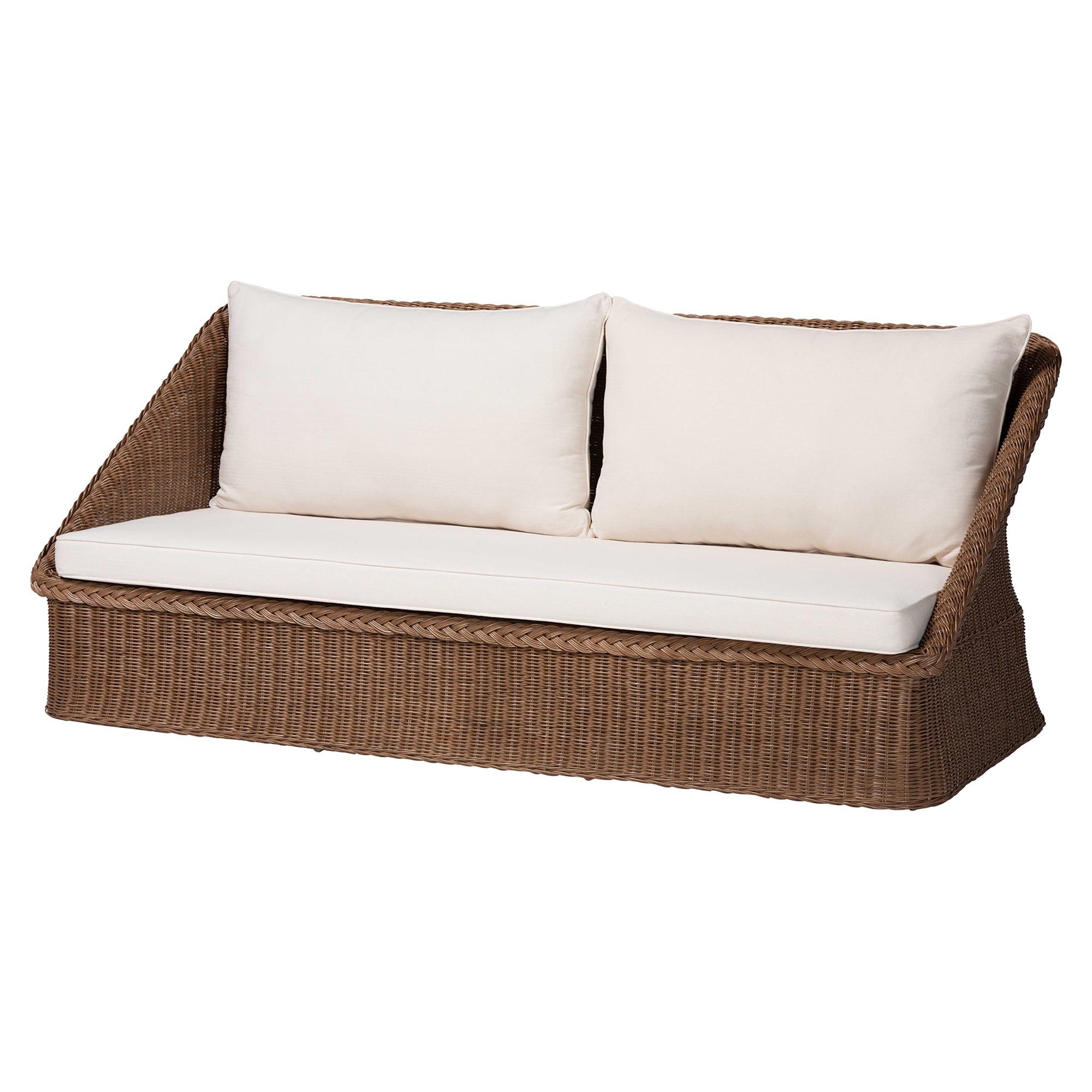 bali & pari Derris Bohemian Peanut Brown Braided Rattan 3-Piece Living Room Set