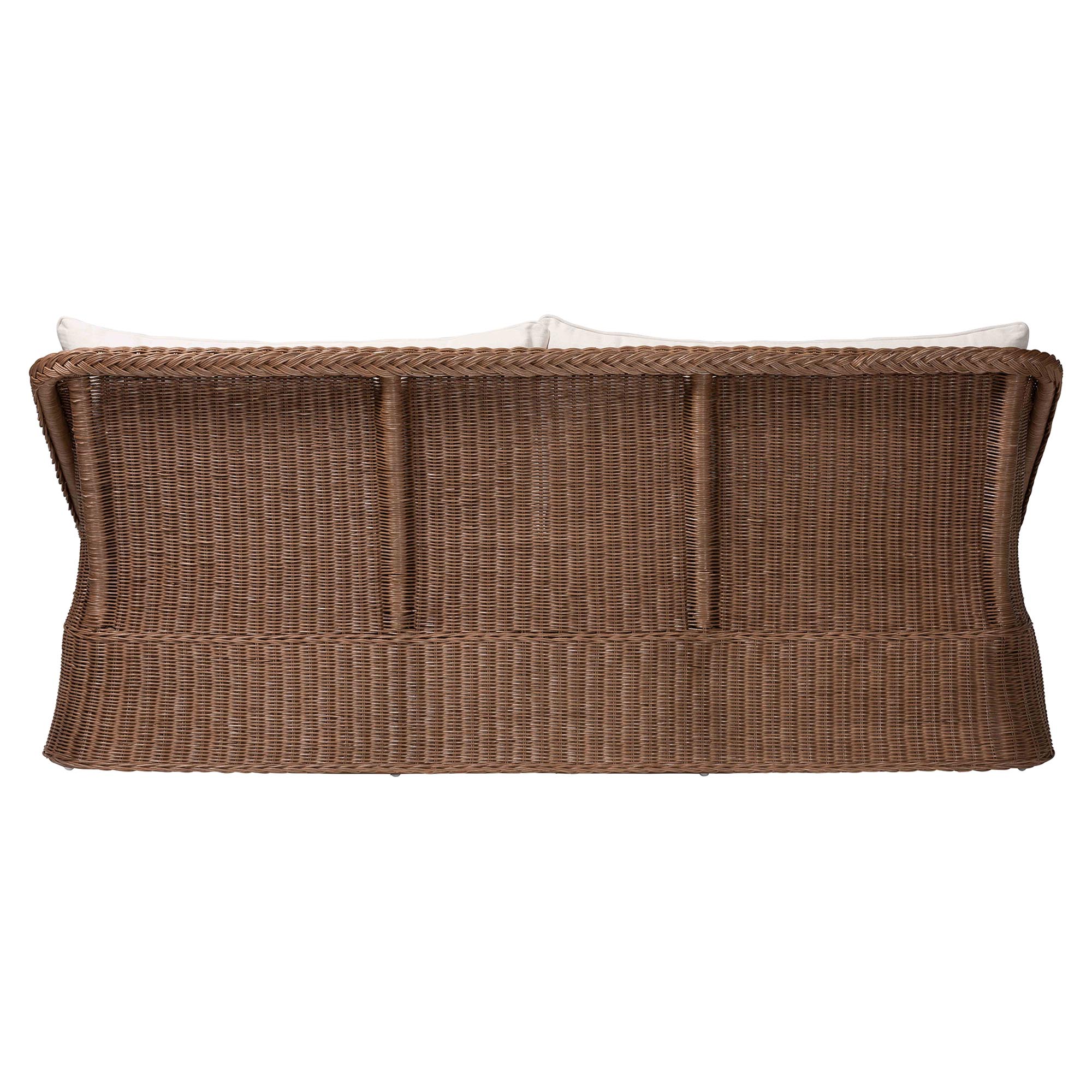 bali & pari Derris Bohemian Peanut Brown Braided Rattan Sofa