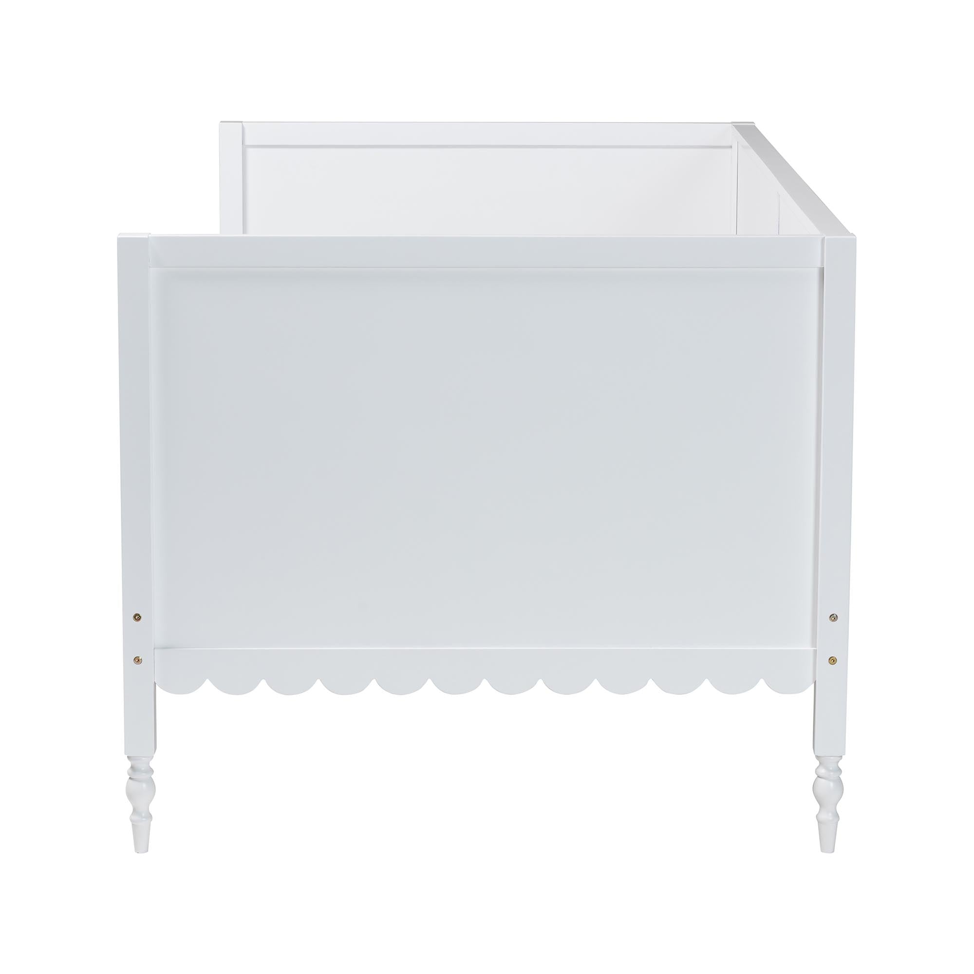 Baxton Studio Roni Modern White Wood Twin Daybed with Scalloped Edges