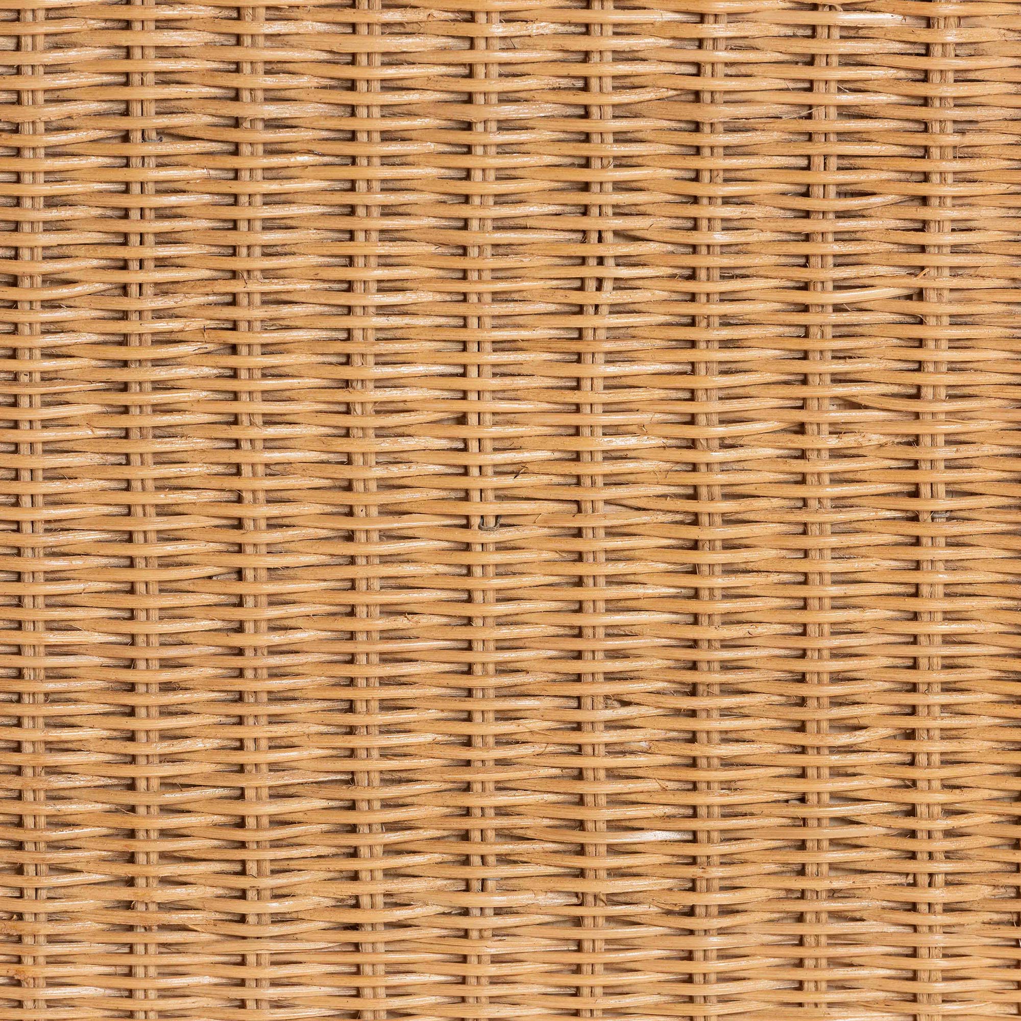 bali & pari Palm Scallop Natural Rattan Ottoman with Cushion - Handwoven Wicker Accent Bench for Living Room, Bedroom or Entryway, Coastal Boho Style Accent Furniture, Rectangle
