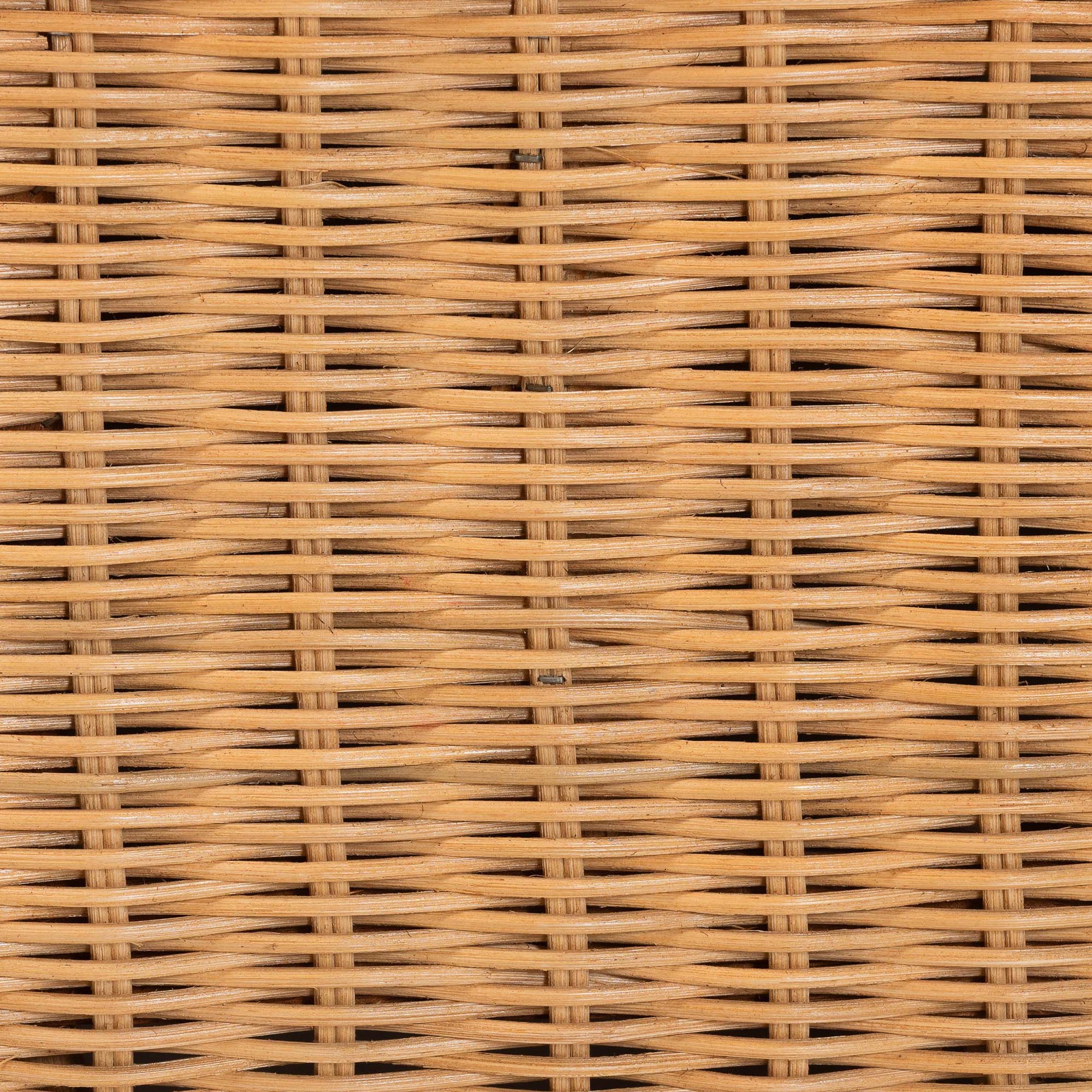 bali & pari Teresa Natural Rattan Daybed - Handwoven Sofa Bed Frame with Scalloped Edge and Open Lattice Back and Side, Coastal Boho Style Lounge Seating, Twin