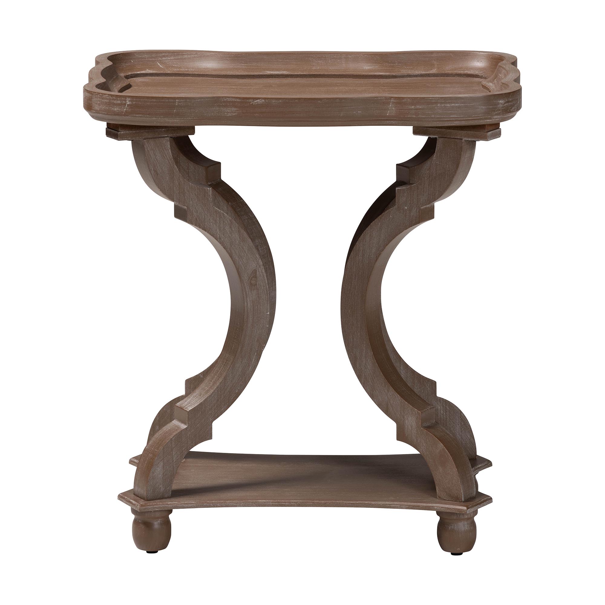 Baxton Studio Yannick French Country Antique Brown Wood End Table
