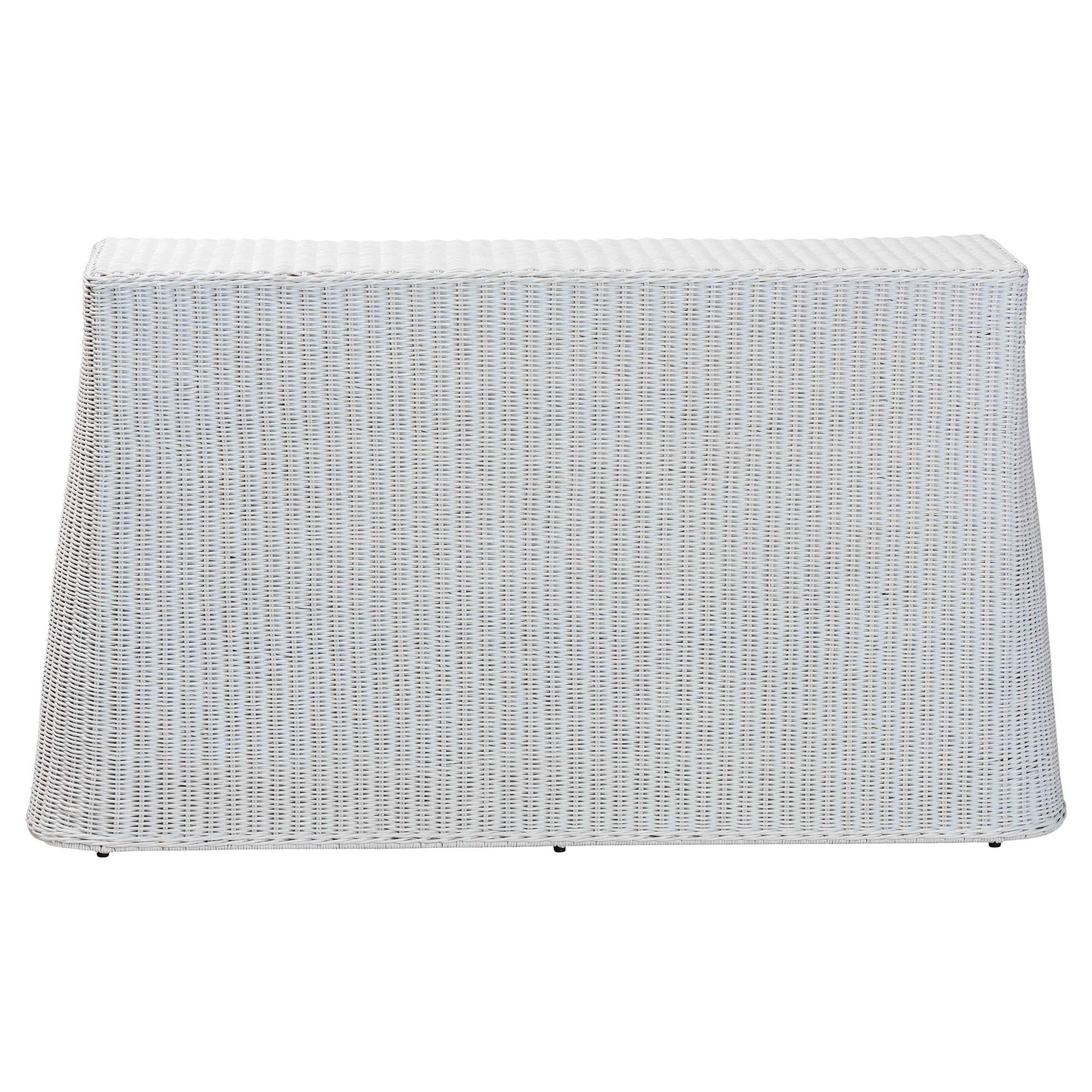 bali & pari Palm Bohemian White Scallop Rattan Console Table