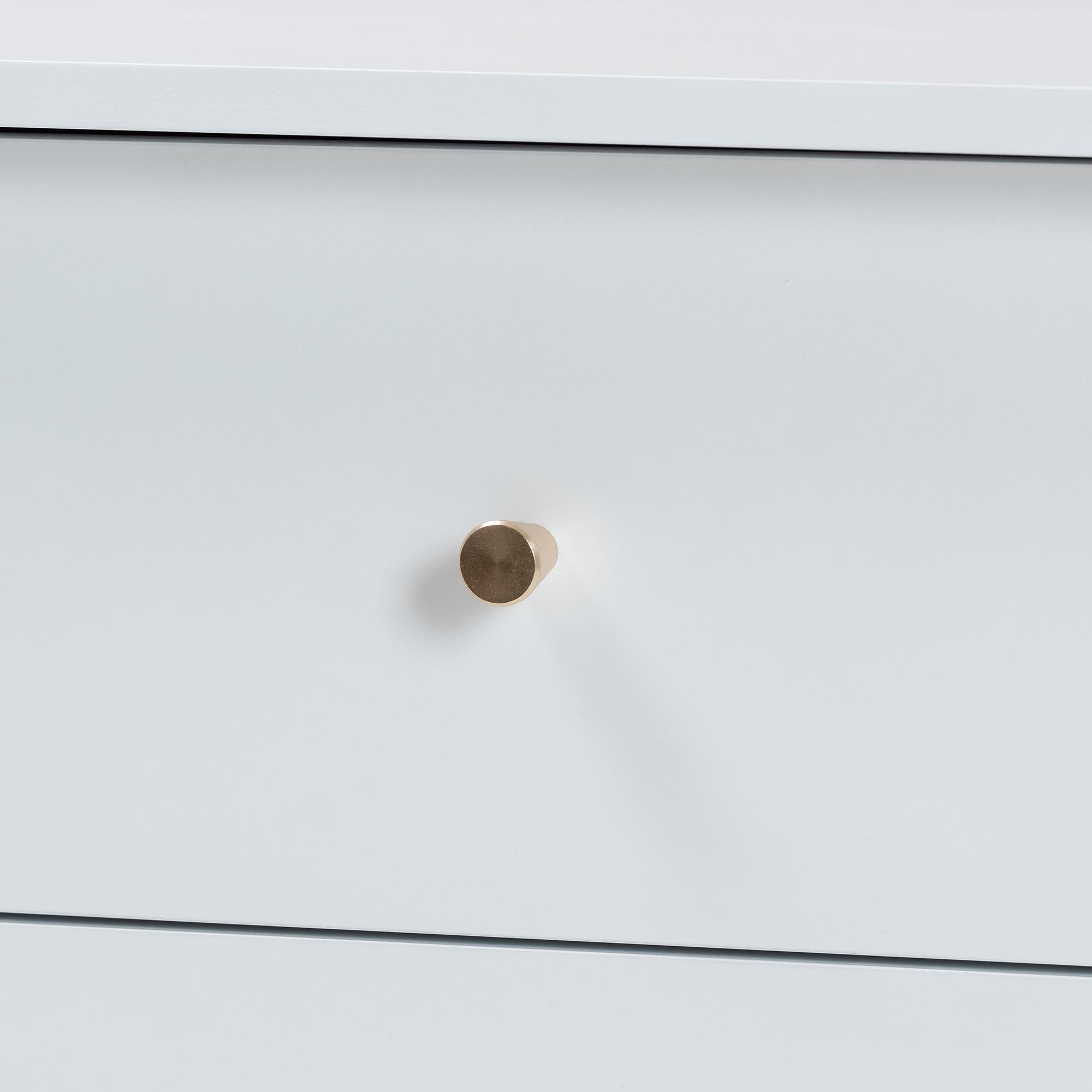 Baxton Studio Lucera Mid-Century White 2-Drawer Bobbin Nightstand