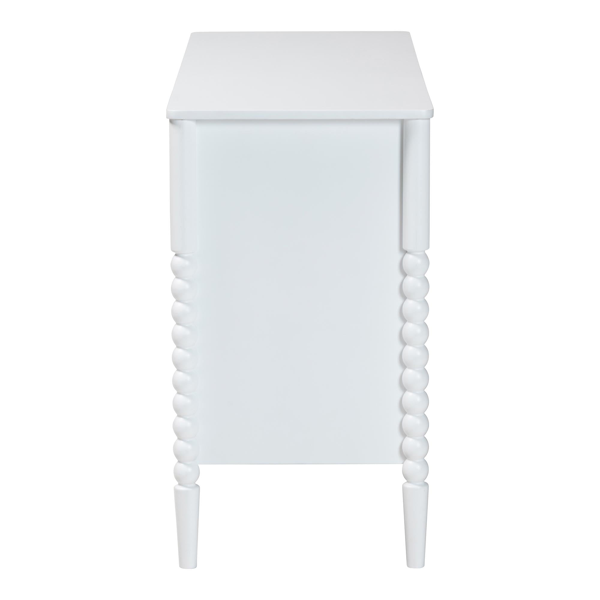 Baxton Studio Lucera Mid-Century White Bobbin Wood 6-Drawer Dresser