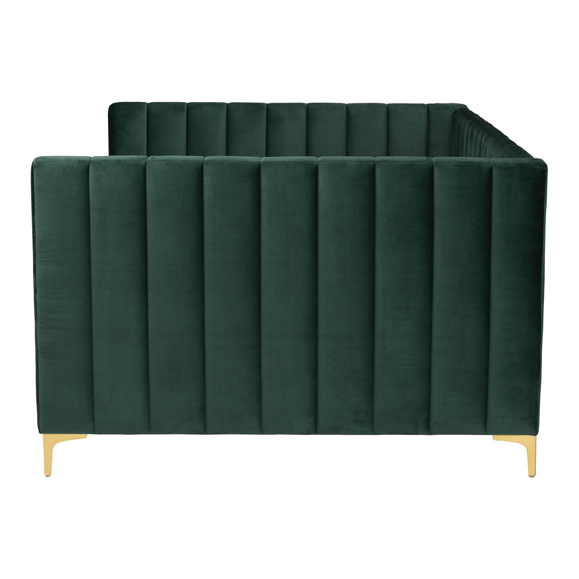 Baxton Studio Oksana Glam and Luxe Emerald Green Velvet and Gold Metal Full Daybed