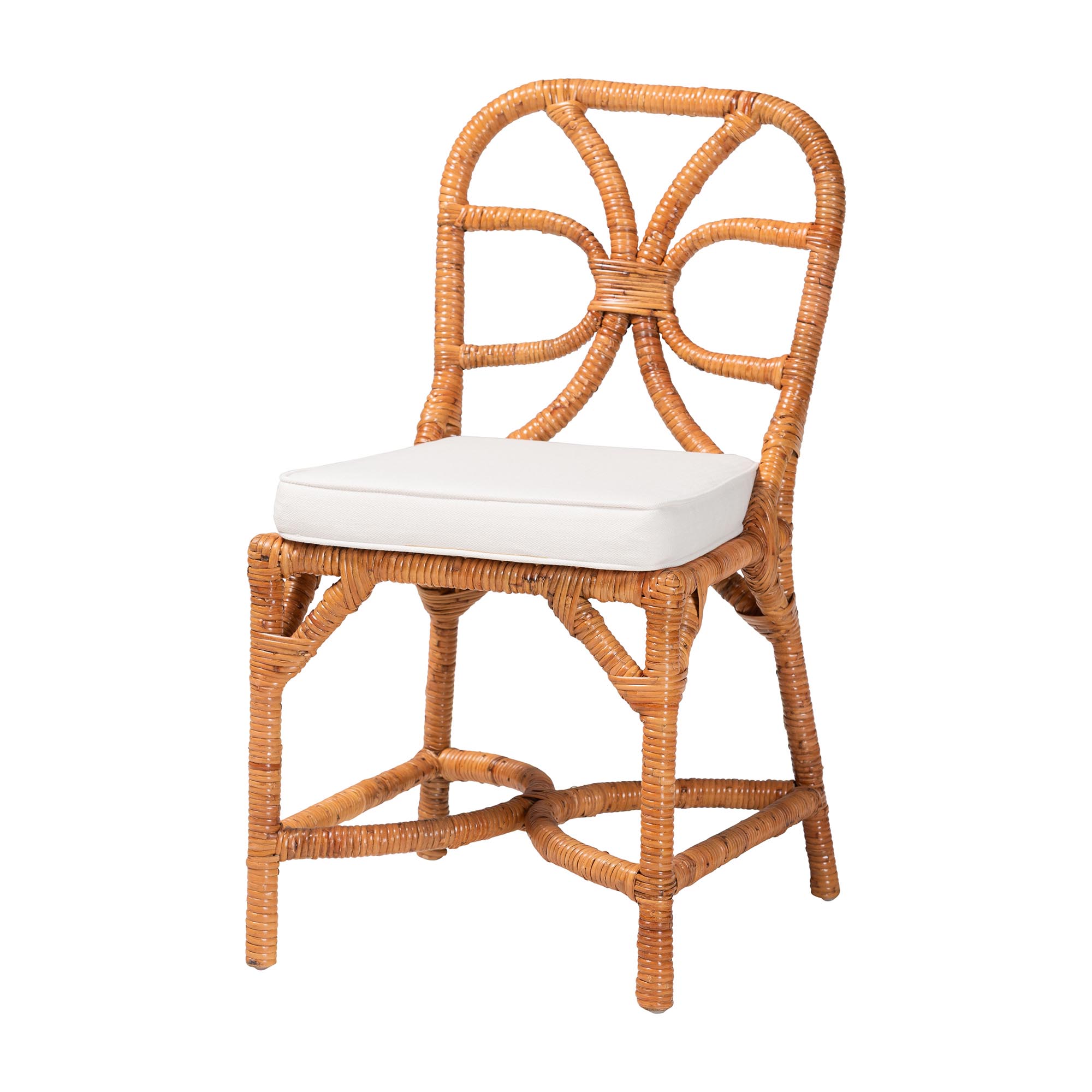 bali & pari Wilmer 5-Piece Rattan Dining Set - Round Wicker Table with Pedestal Base and 4 Side Chairs, Handwoven Boho Coastal Style for Dining, Kitchen or Sun Room, Light Honey