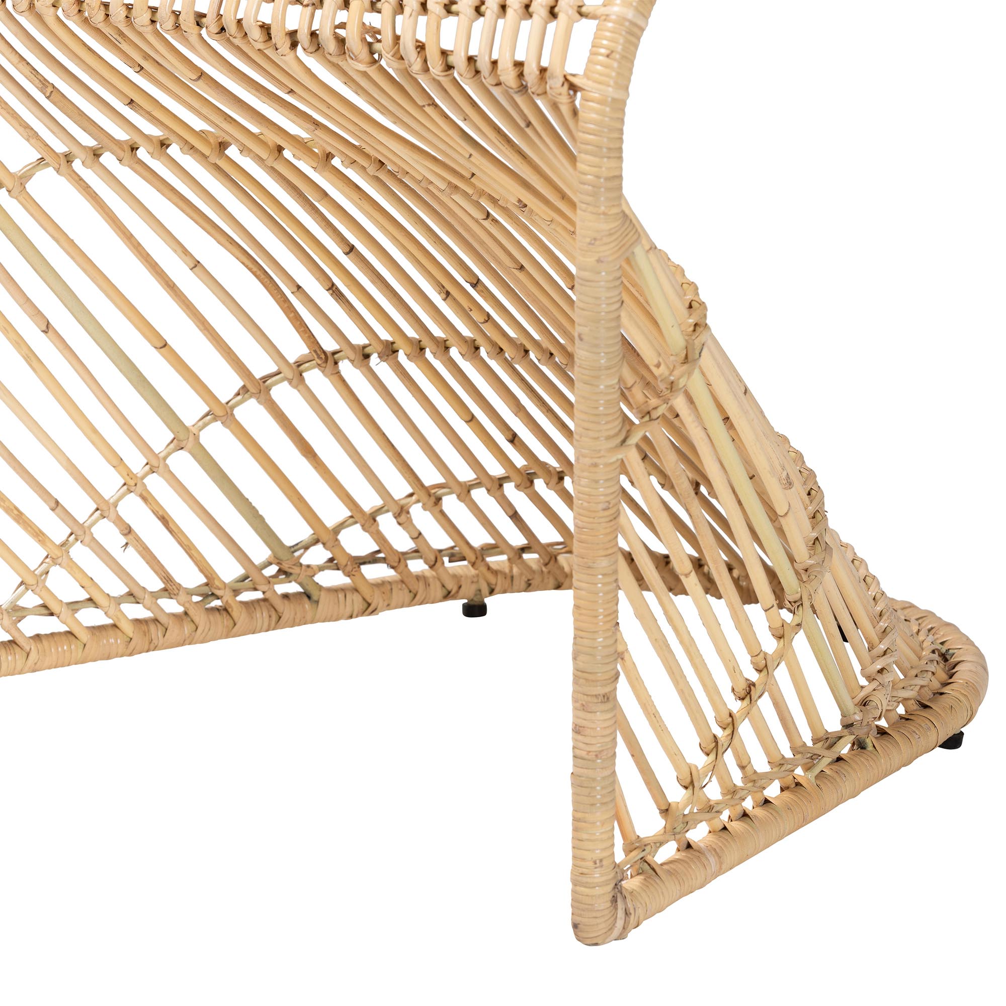 bali & pari Rosalba Bohemian Light Honey Rattan 2-Piece S-Curve Dining Chair Set