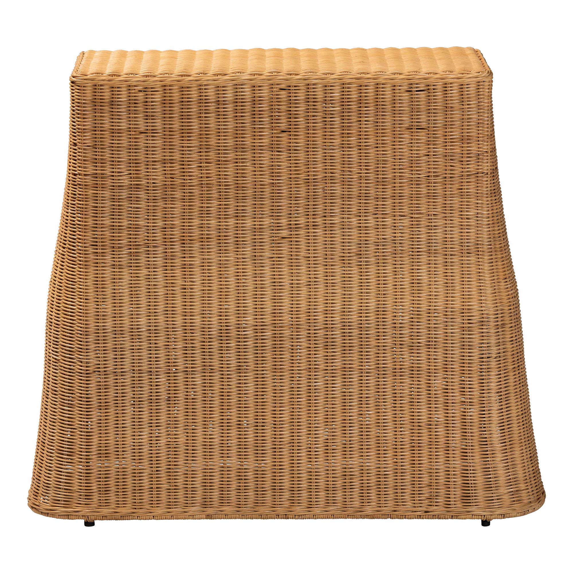 bali & pari Palm Scallop Natural Rattan Console Table - Handwoven Wicker Accent Table for Hallway or Entryway, Coastal & Boho Decor, Rectangle 36"
